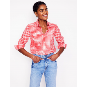 Sienna Cotton Shirt-Jam Red Gingham