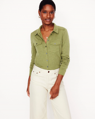 Amy Jersey Shirt-Soft Olive