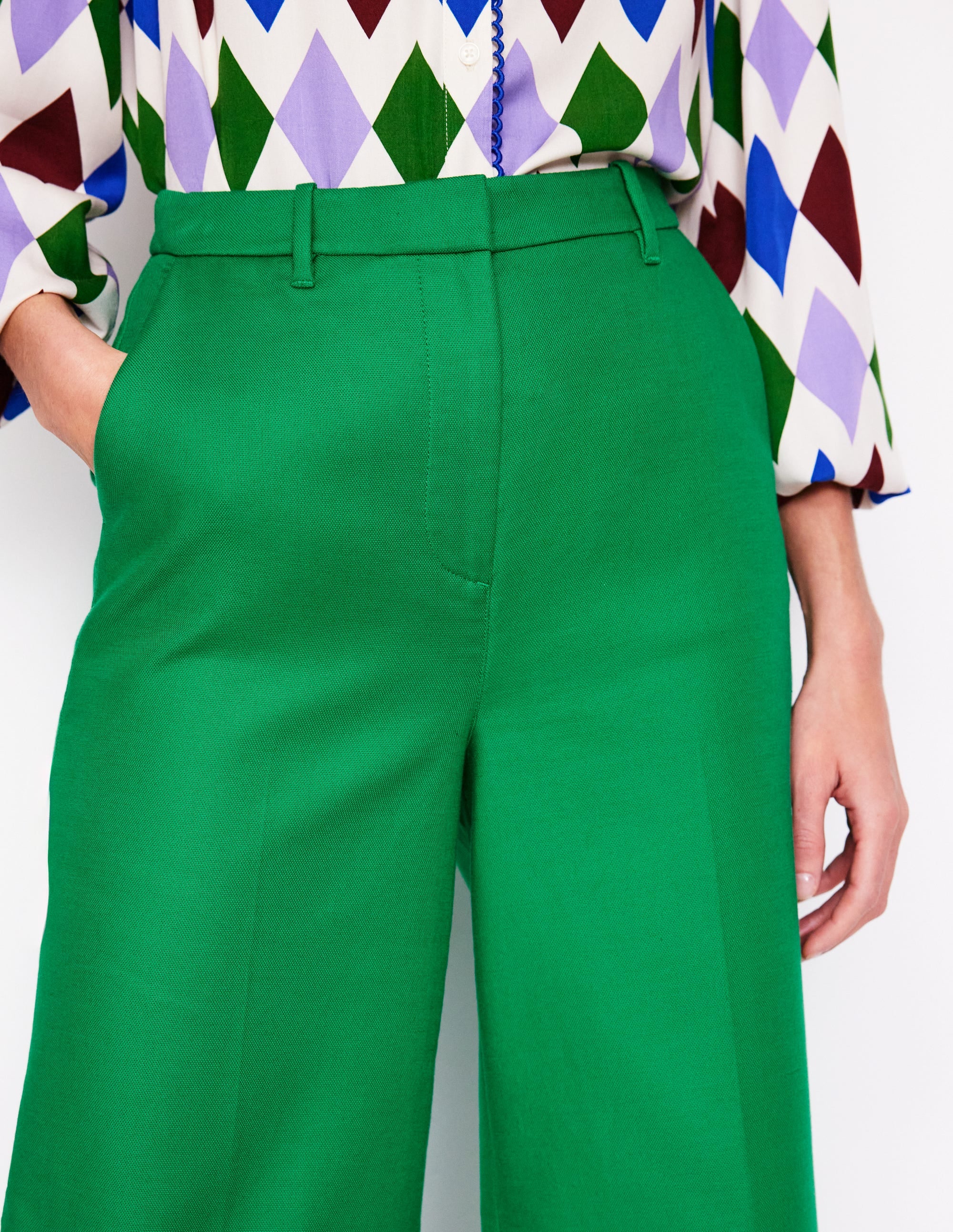 Wide Flare Pants-Rich Emerald Wide Flare Pants-Rich Emerald
