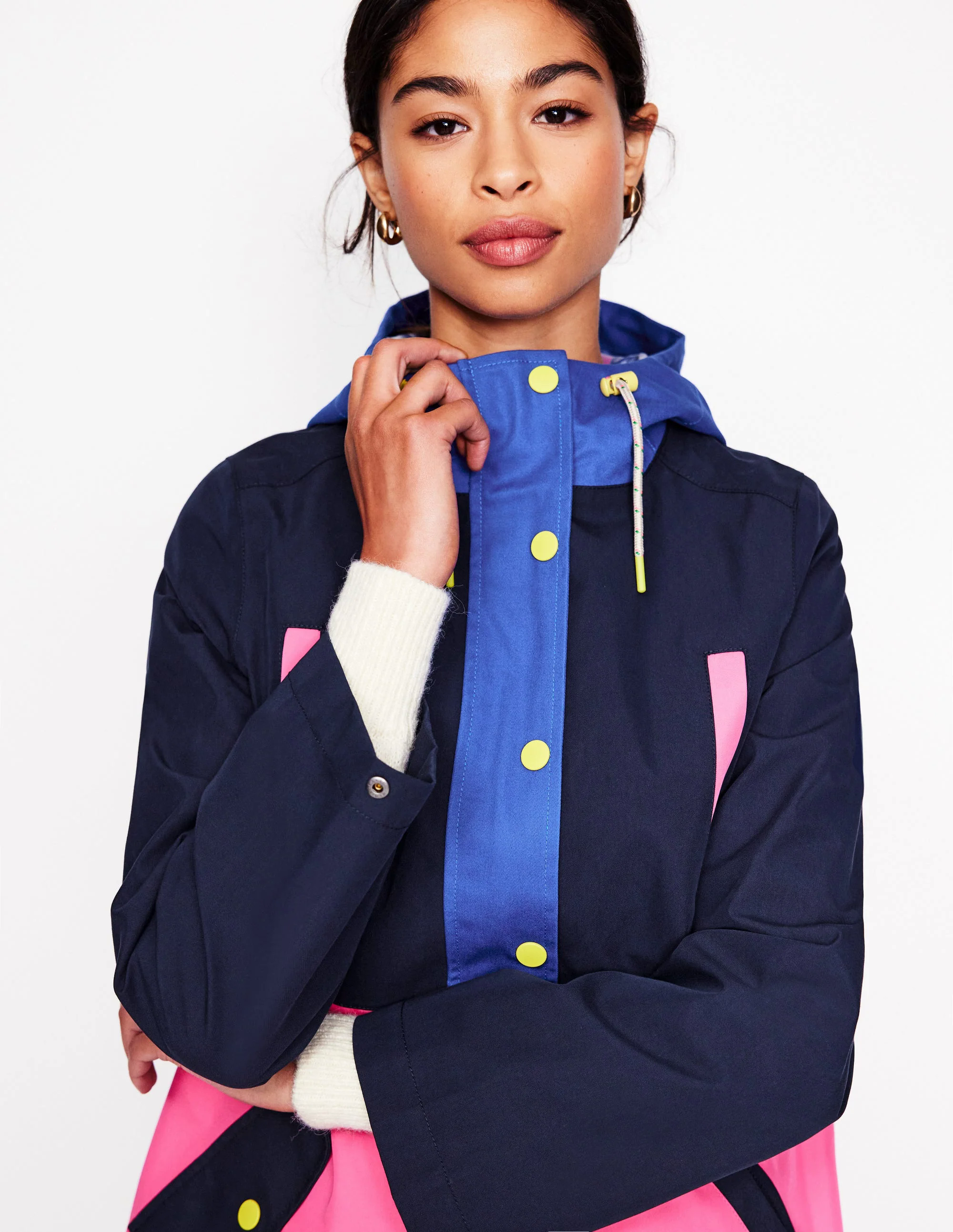 Wells Waterproof Hooded Coat-Colourblock Wells Waterproof Hooded Coat-Colourblock