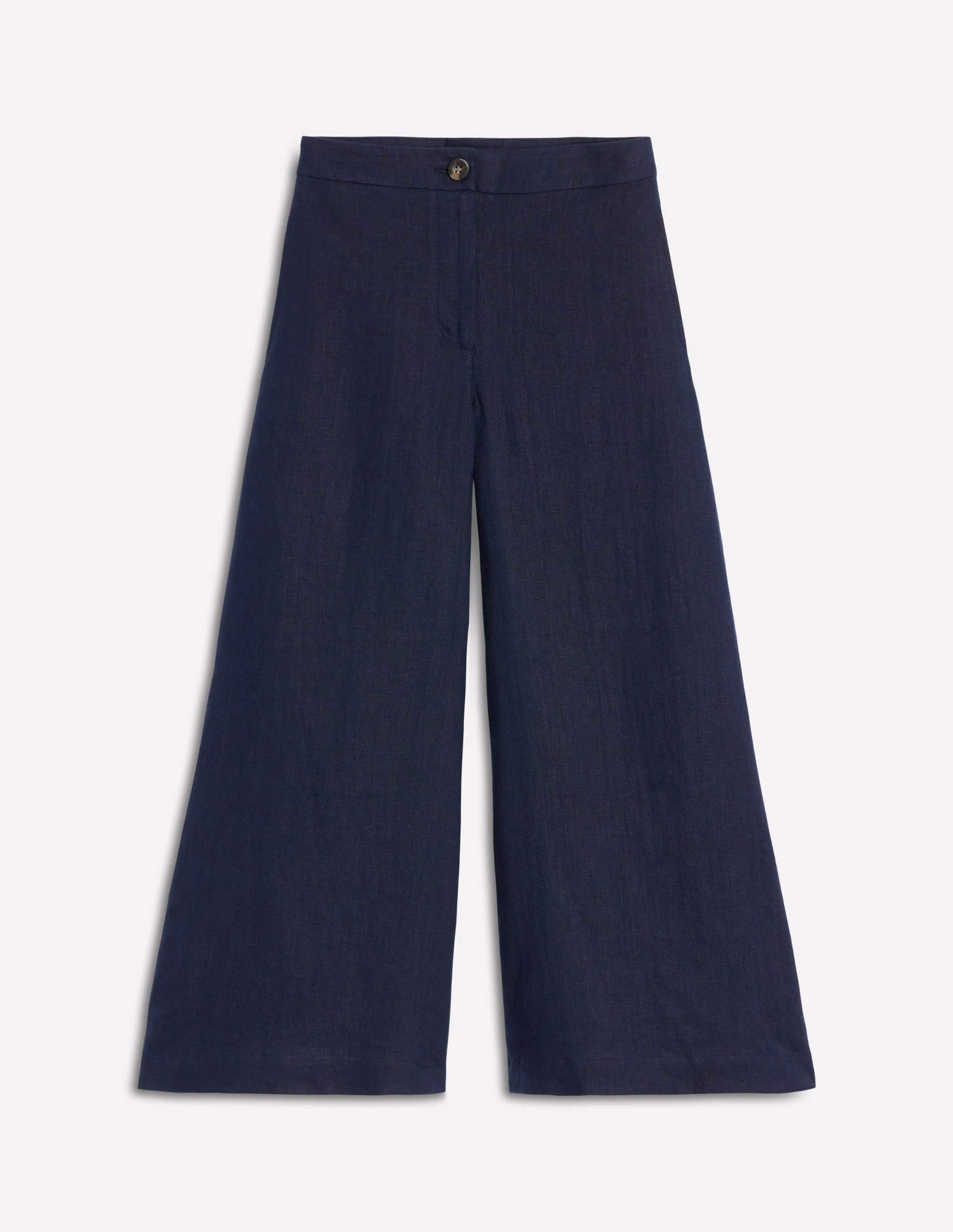 Wide Crop Linen Pants-Navy Wide Crop Linen Pants-Navy