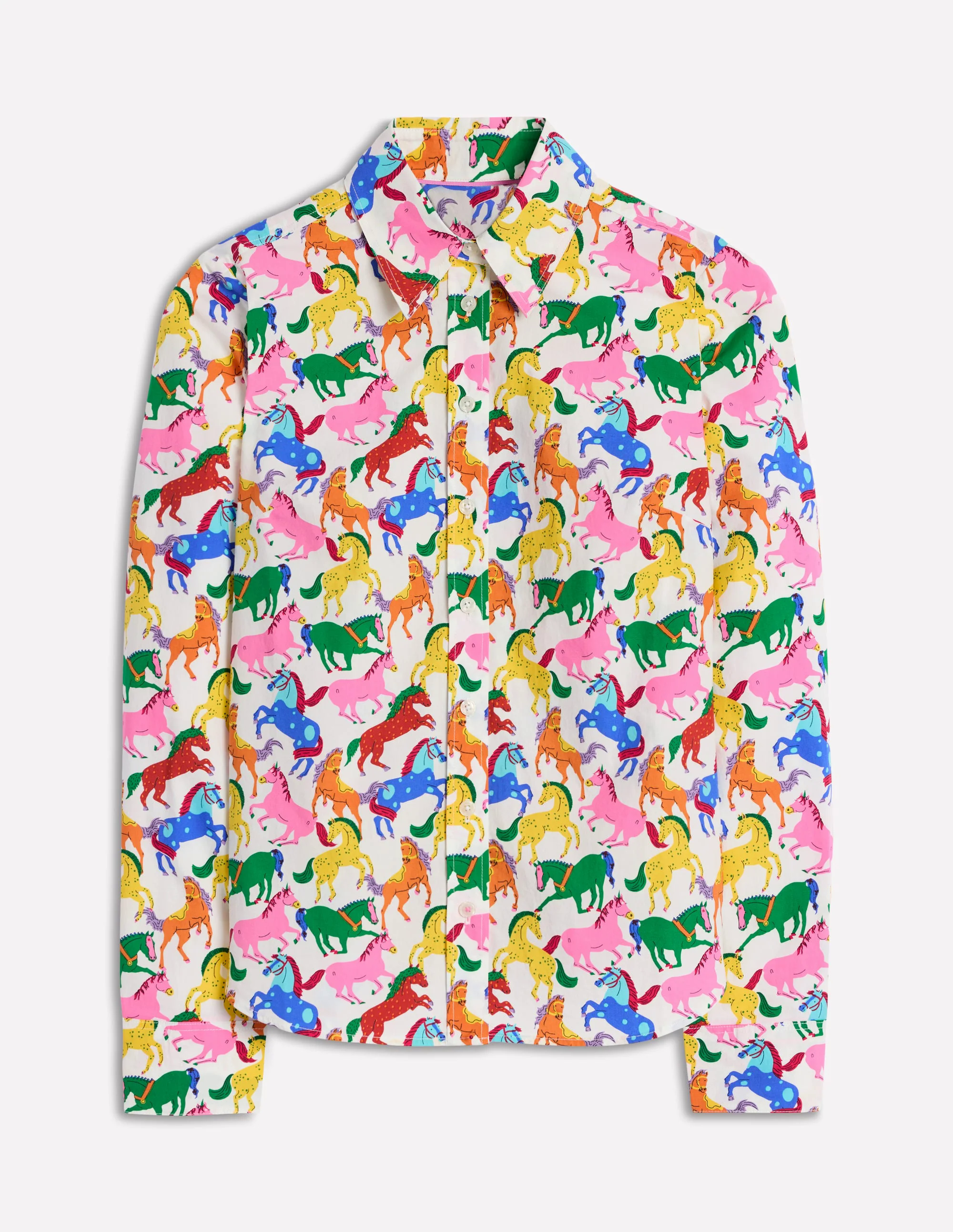  Cotton Shirt-Hotched Multi Stripe