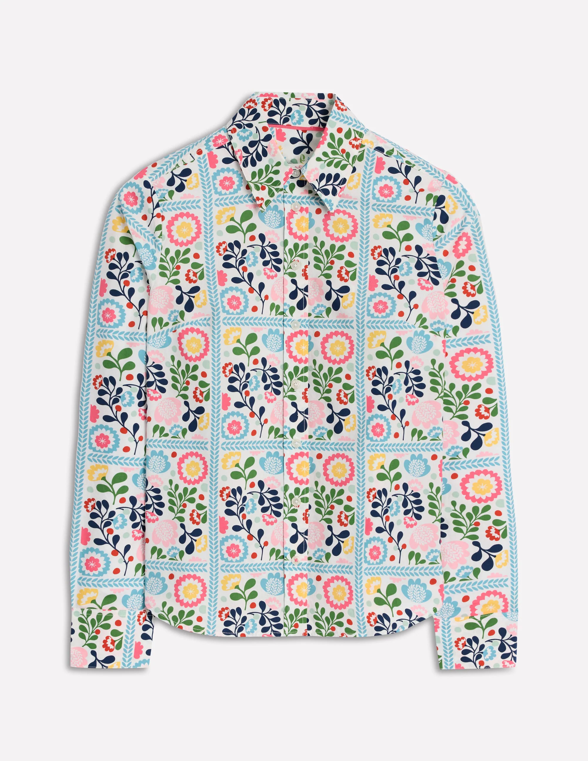 Cotton Shirt-Multi, Vine Tile