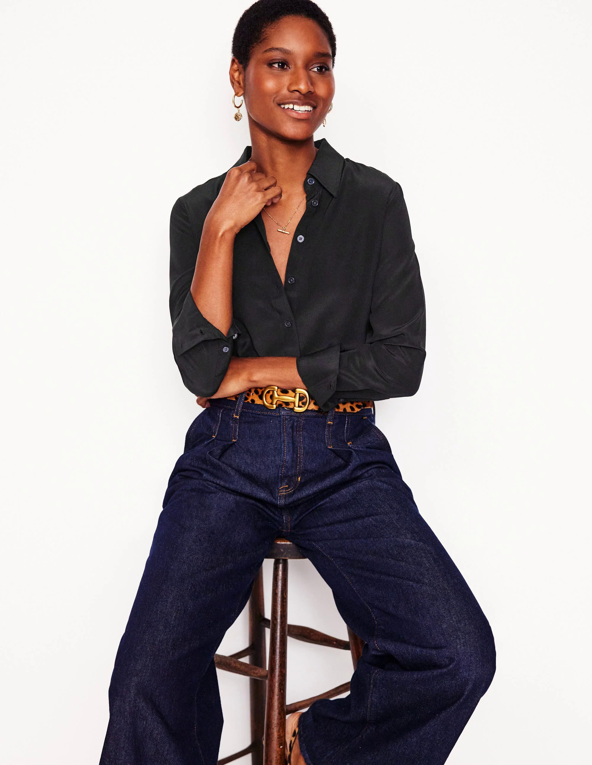 Silk Shirt-Black