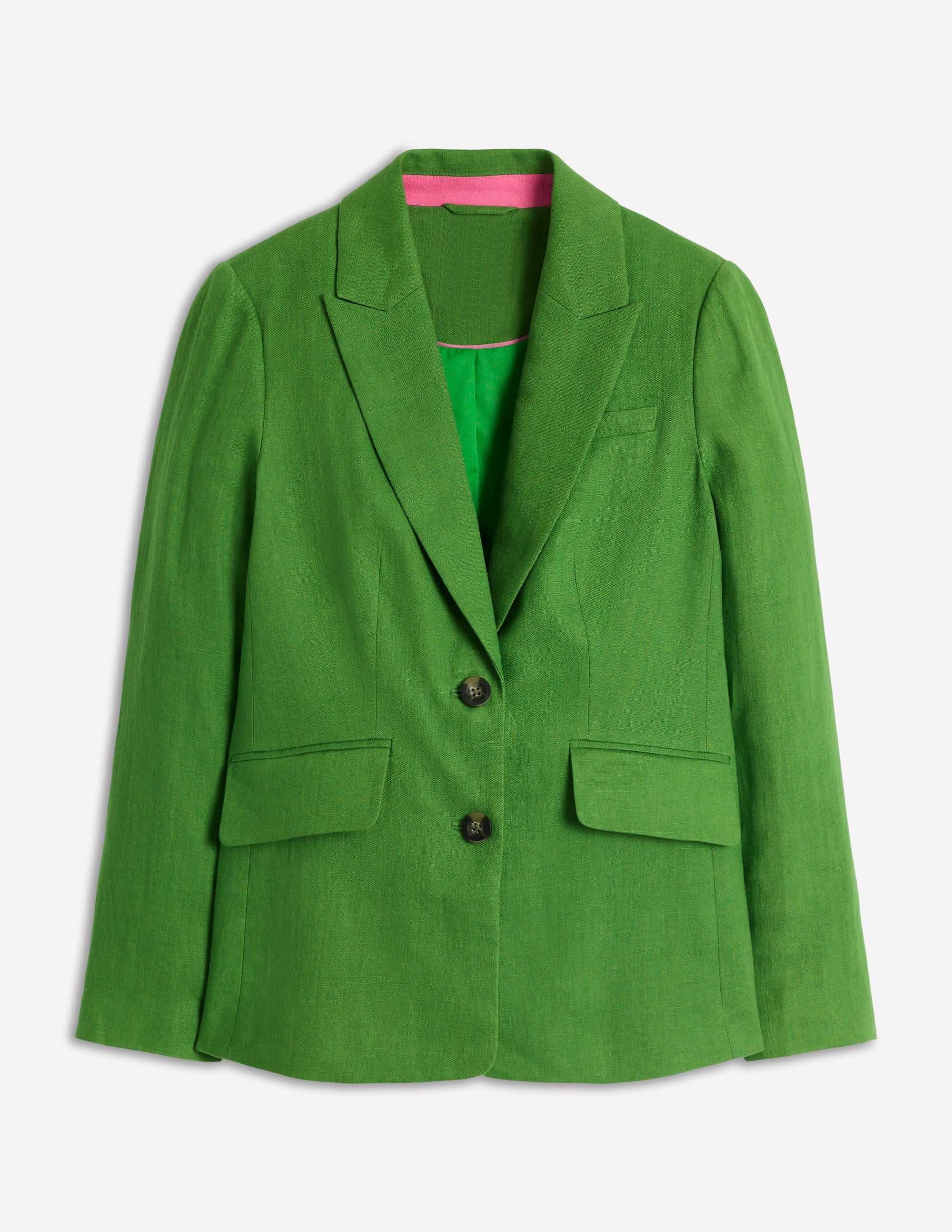  Linen Blazer-Iguana Green