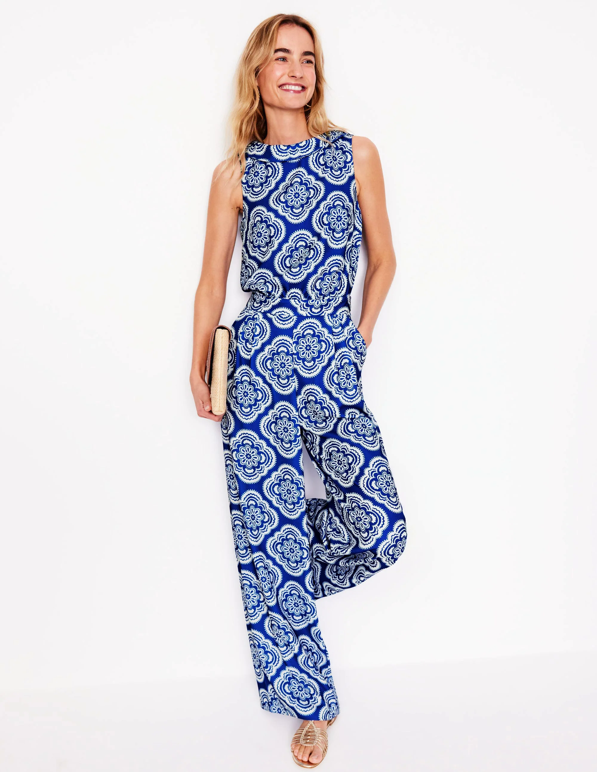 Jumpsuit-Gallery Blue, Botanic Blush