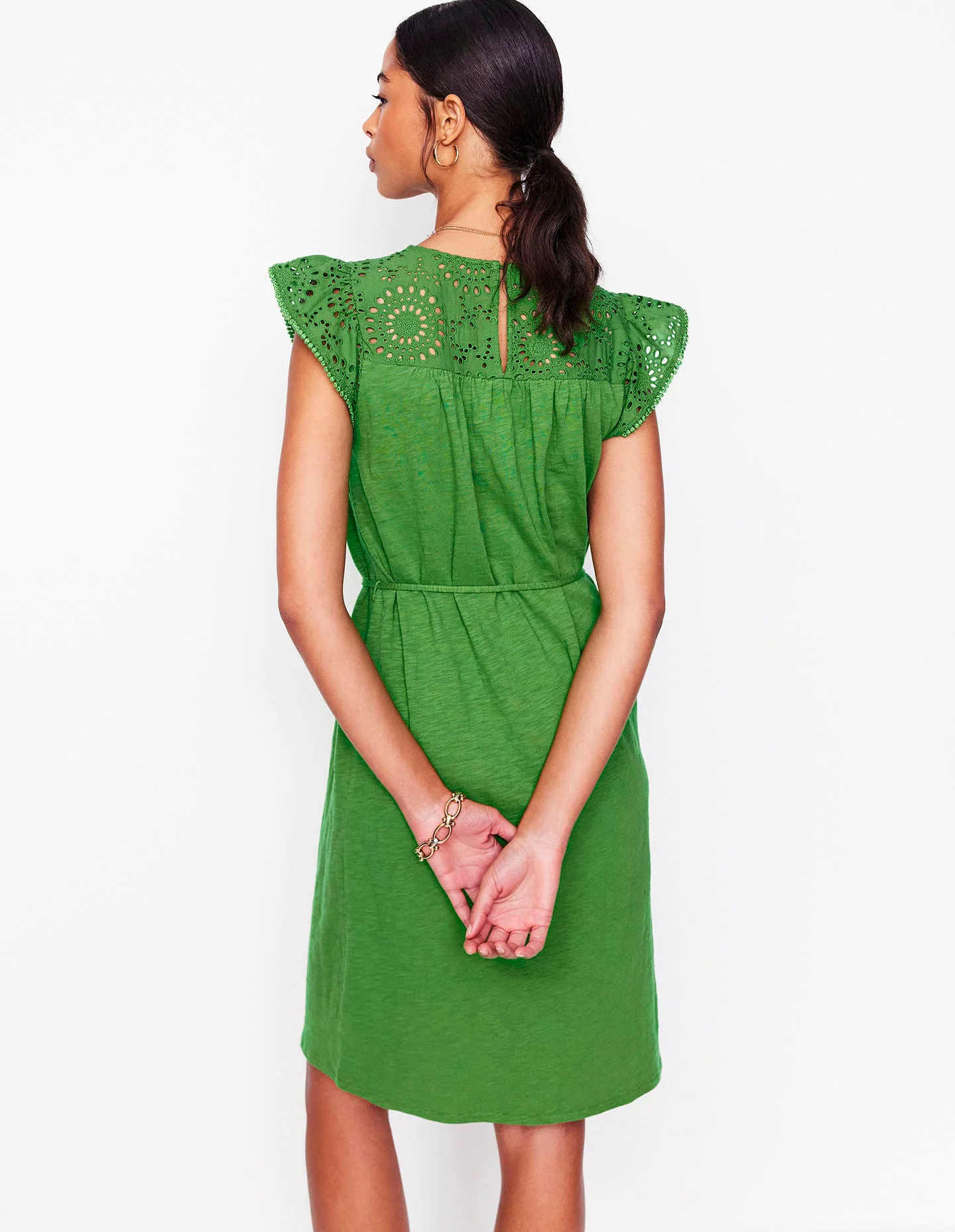 Juliet Broderie Short Dress-Paradise Green Juliet Broderie Short Dress-Paradise Green