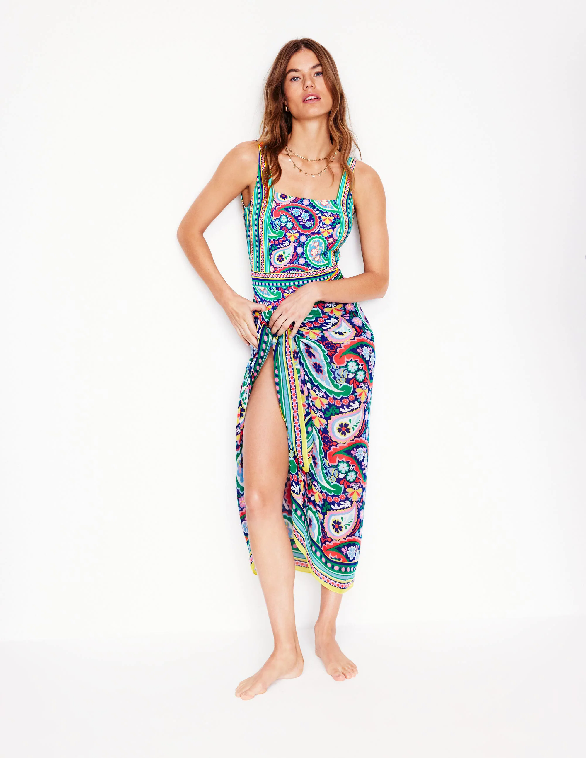 Lefkada Square Neck Swimsuit-Multi, Meadow Paisley Lefkada Square Neck Swimsuit-Multi, Meadow Paisley