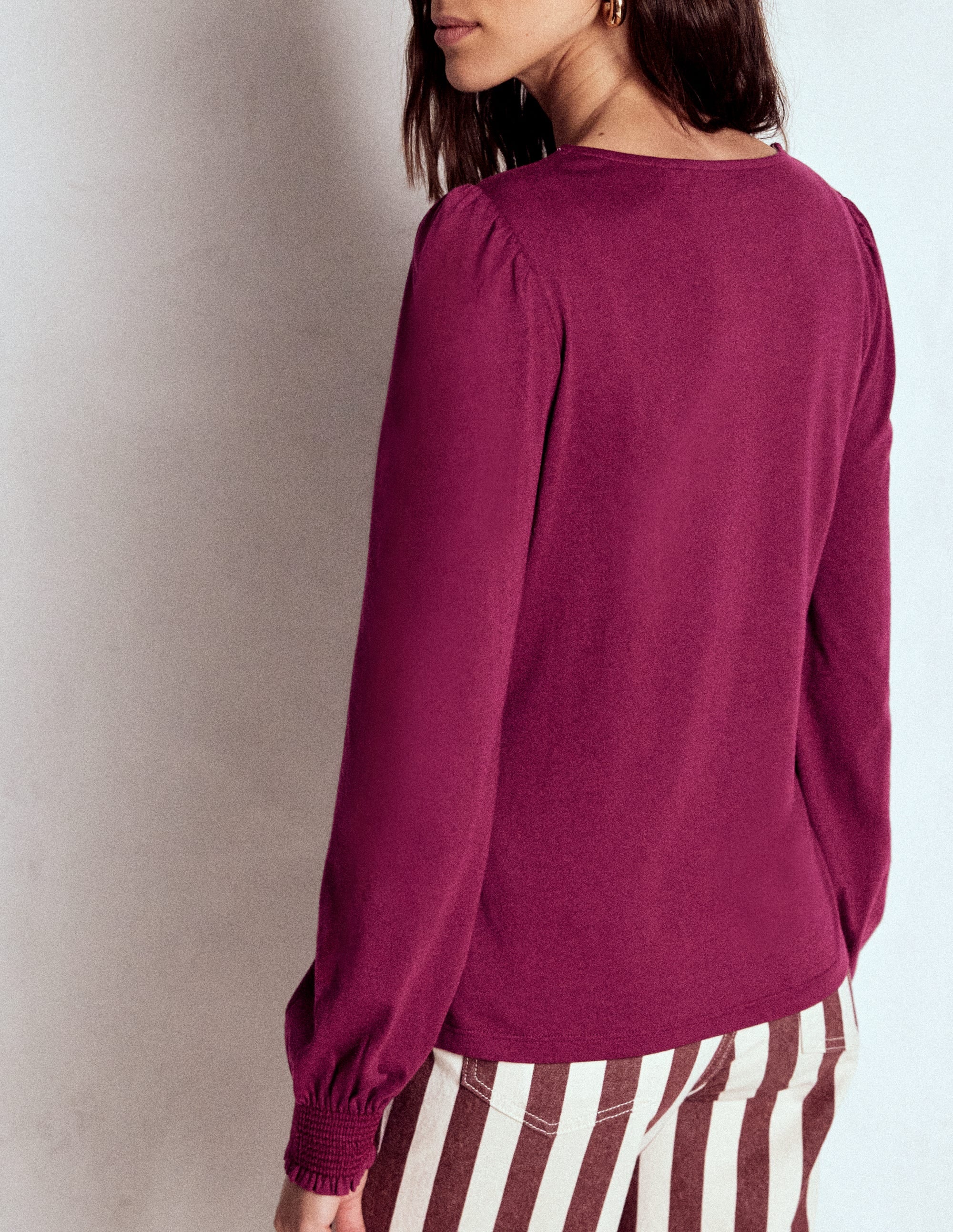 Smocked Cuff Supersoft Top-Deep Wisteria Smocked Cuff Supersoft Top-Deep Wisteria