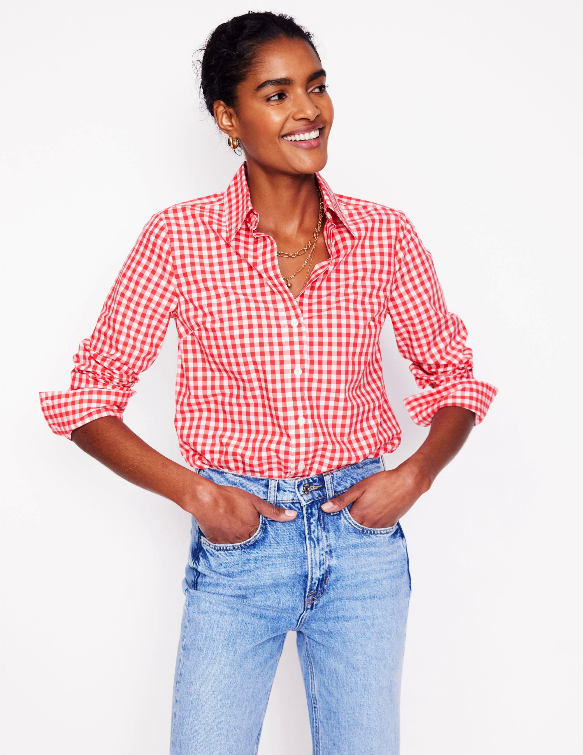  Cotton Shirt-Jam Red Gingham