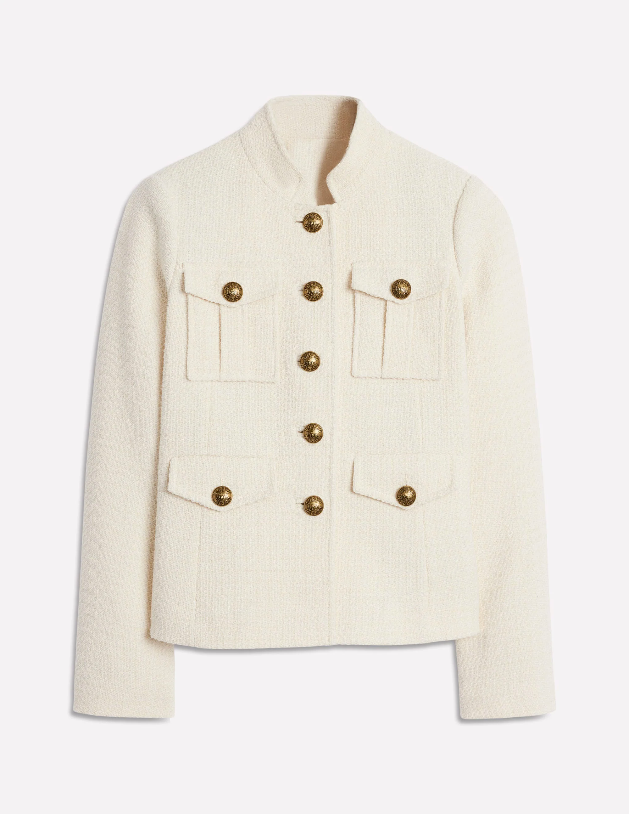 Textured Button Jacket-Ivory Textured Button Jacket-Ivory