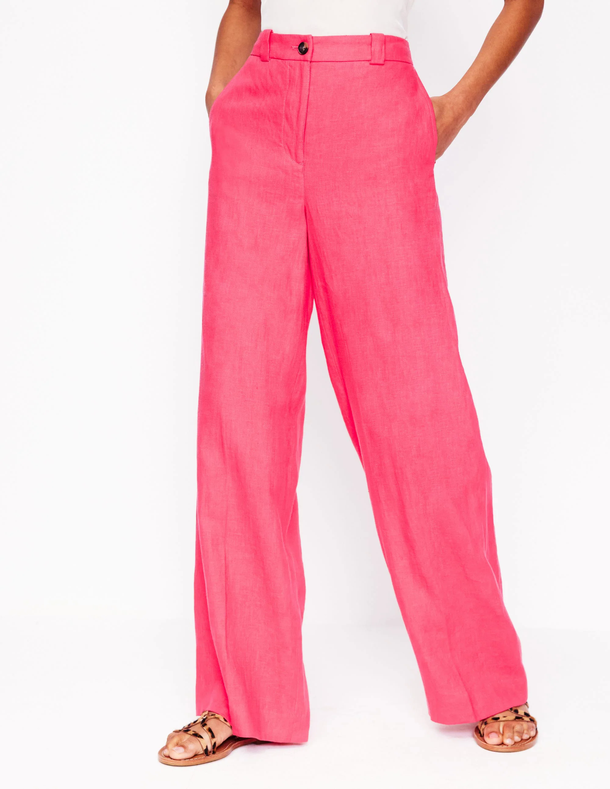 Westbourne Linen Pants-Camelia Pink Westbourne Linen Pants-Camelia Pink