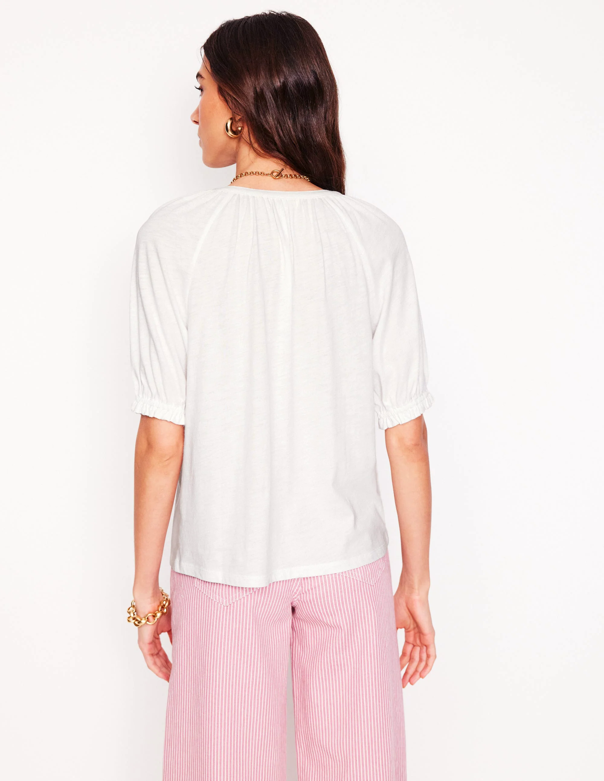Isla Jersey Shirt-White Isla Jersey Shirt-White
