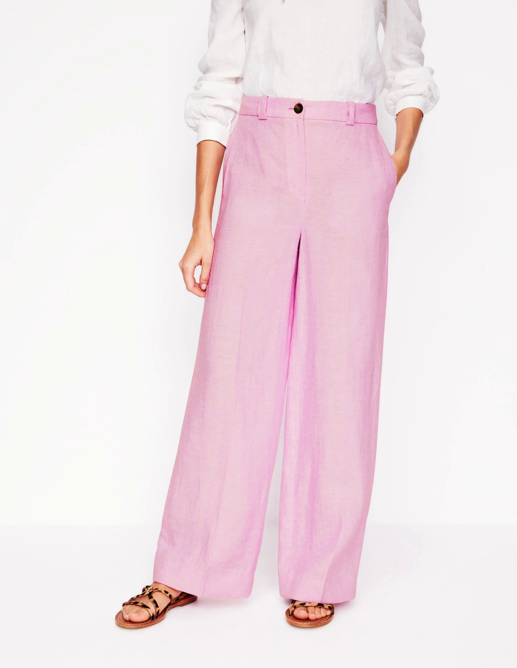 Westbourne Linen Pants-Meadowsweet Pink Chambray Westbourne Linen Pants-Meadowsweet Pink Chambray