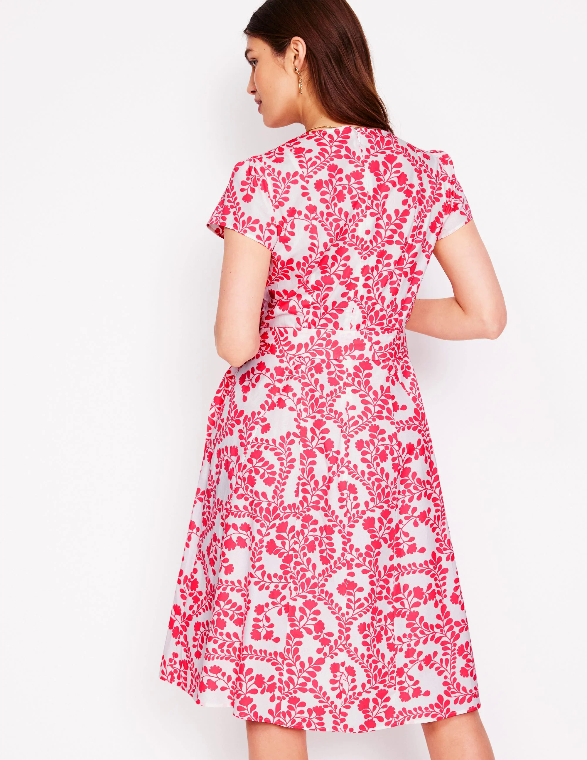 Imo Cotton Short Dress-lvory, Vine Silhouette Imo Cotton Short Dress-lvory, Vine Silhouette