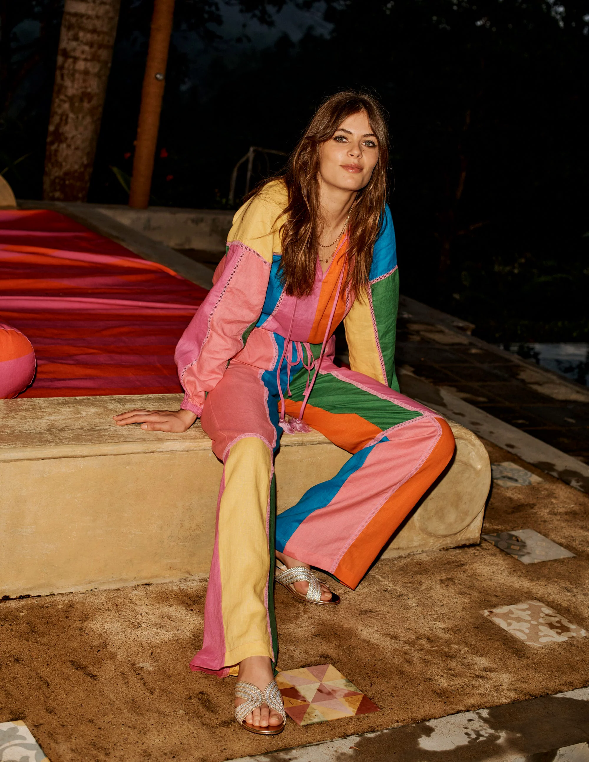Islington Linen Pants-Multi Colourblock Islington Linen Pants-Multi Colourblock