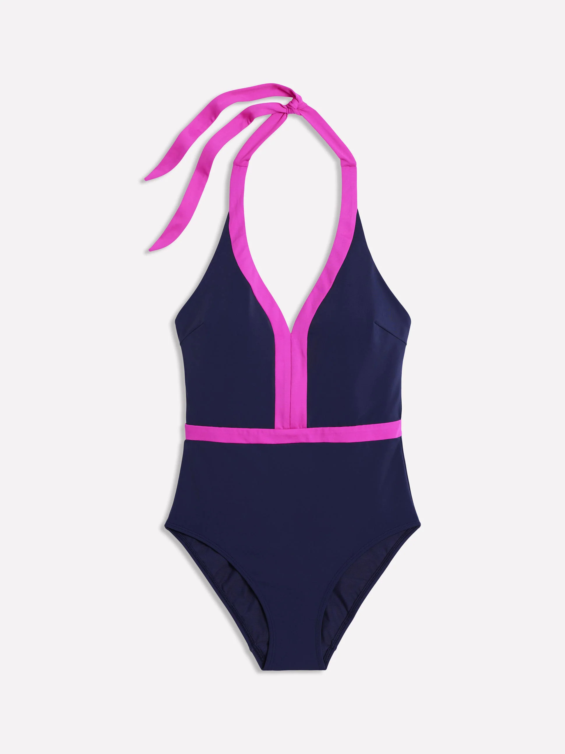 Ios V Panel Swimsuit-Navy, Pink Ios V Panel Swimsuit-Navy, Pink
