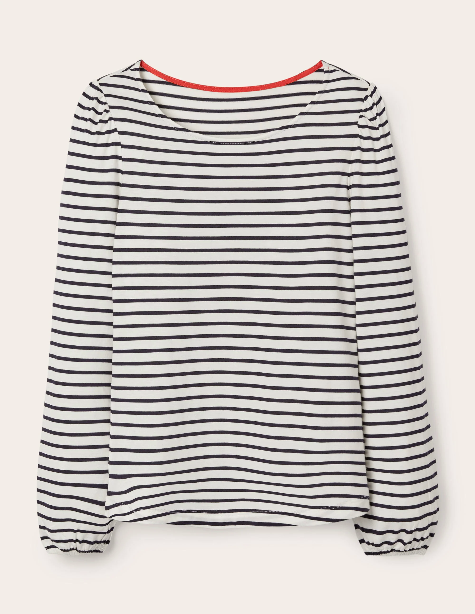 Supersoft Long Sleeve Top-Ivory, Navy Supersoft Long Sleeve Top-Ivory, Navy