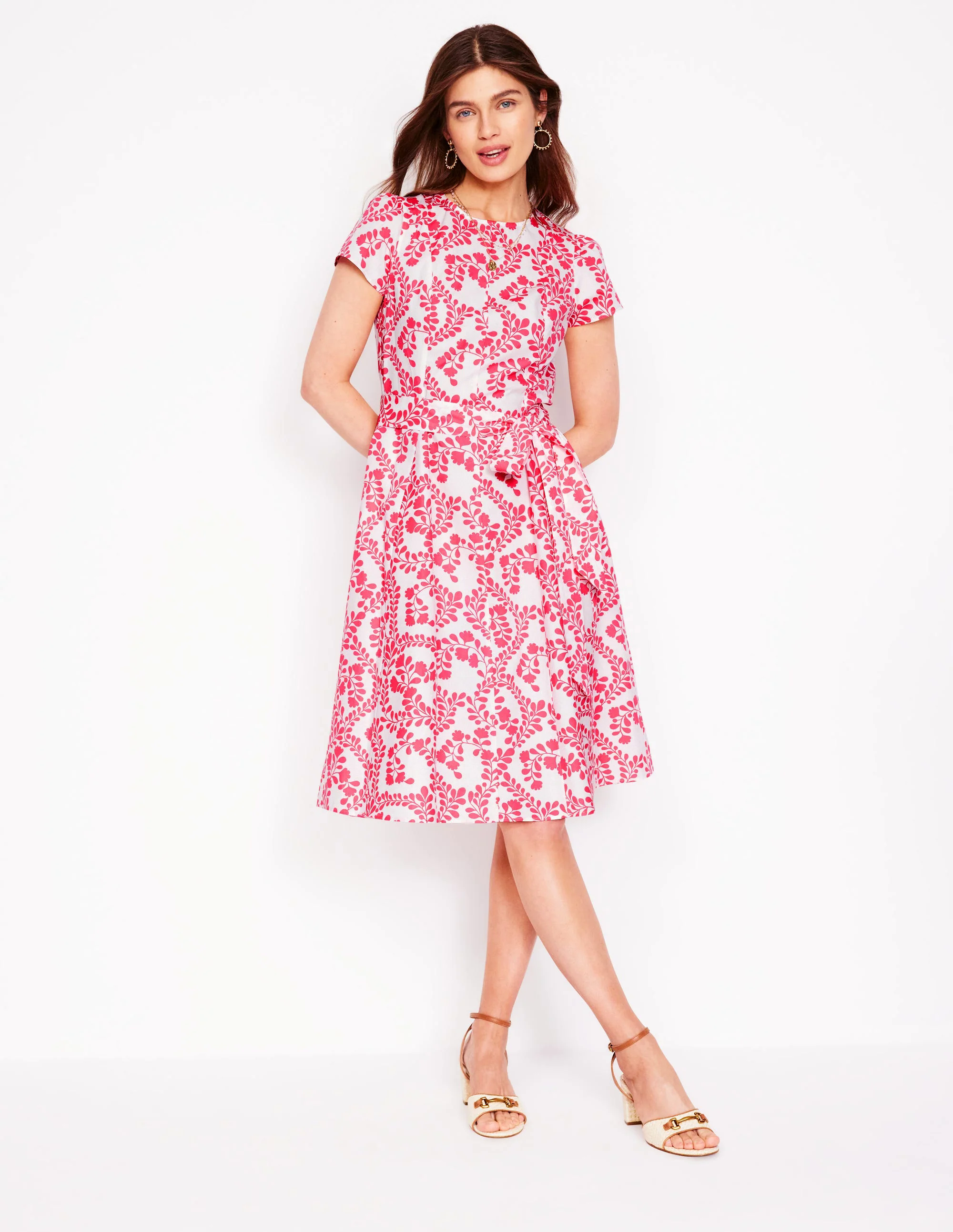Imo Cotton Short Dress-lvory, Vine Silhouette Imo Cotton Short Dress-lvory, Vine Silhouette