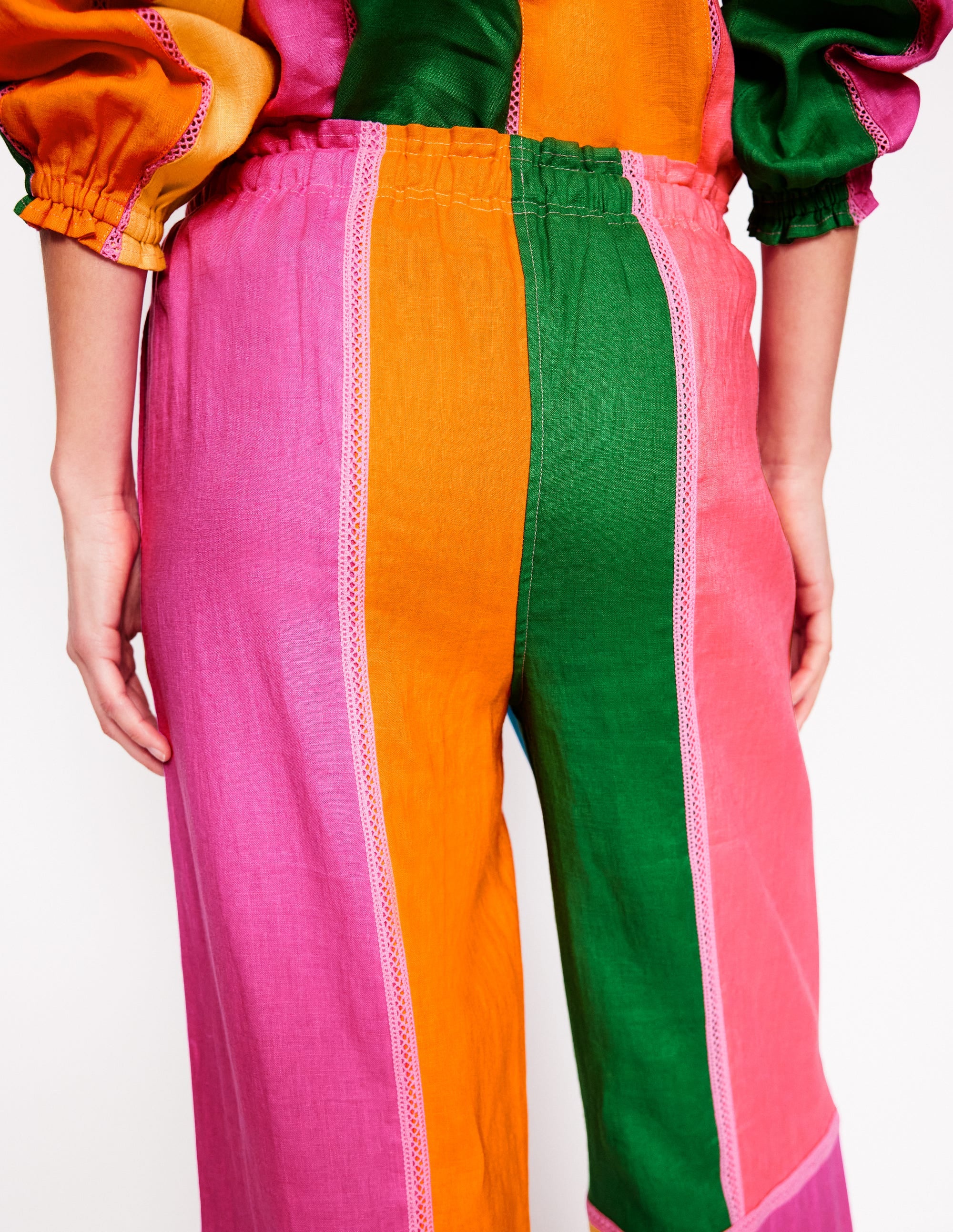 Islington Linen Pants-Multi Colourblock Islington Linen Pants-Multi Colourblock