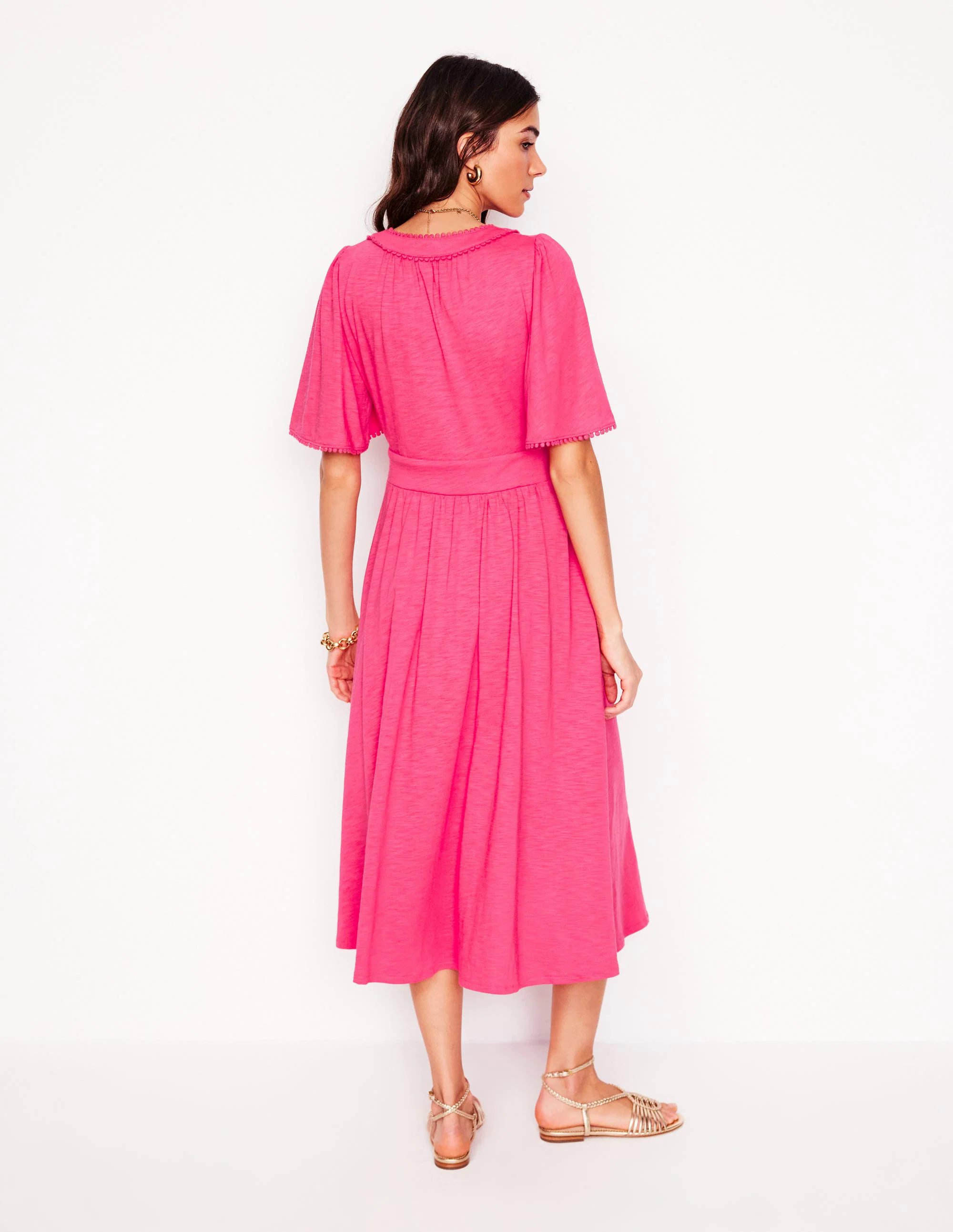 Maddie Trim Jersey Dress-Camelia Pink Maddie Trim Jersey Dress-Camelia Pink