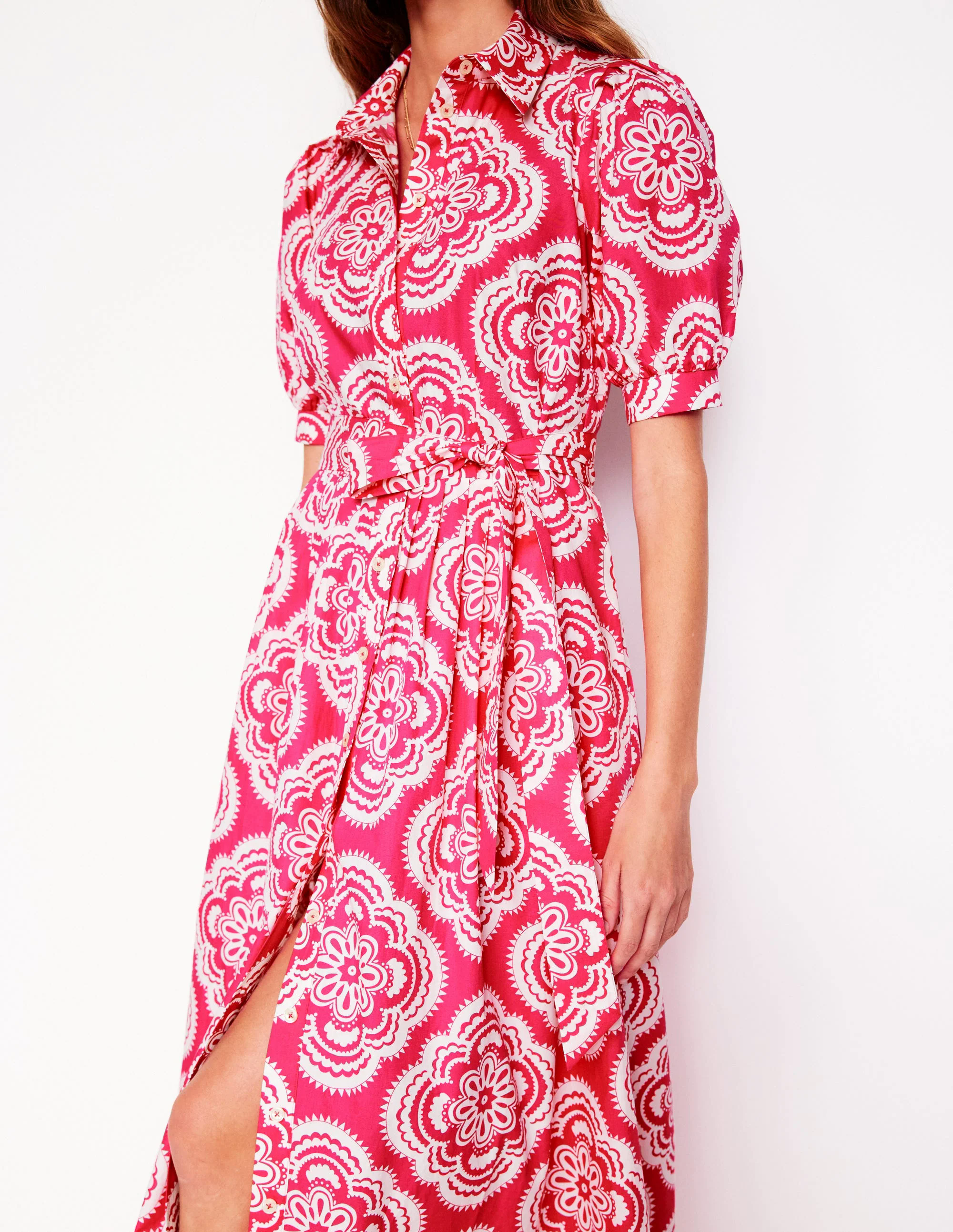  Maxi Shirt Dress-Pink Peony, Botanic Blush