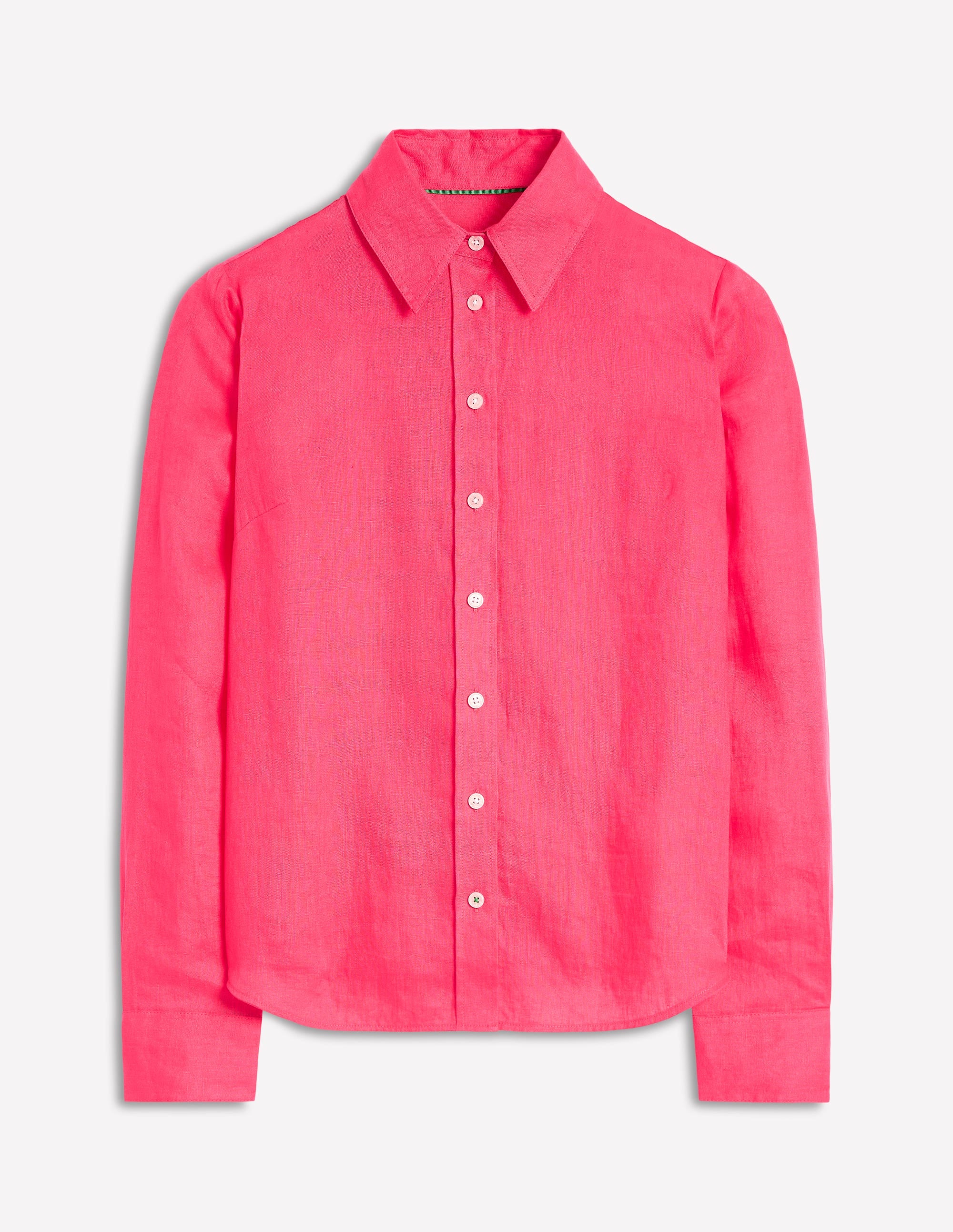 Linen Shirt-Camelia Pink