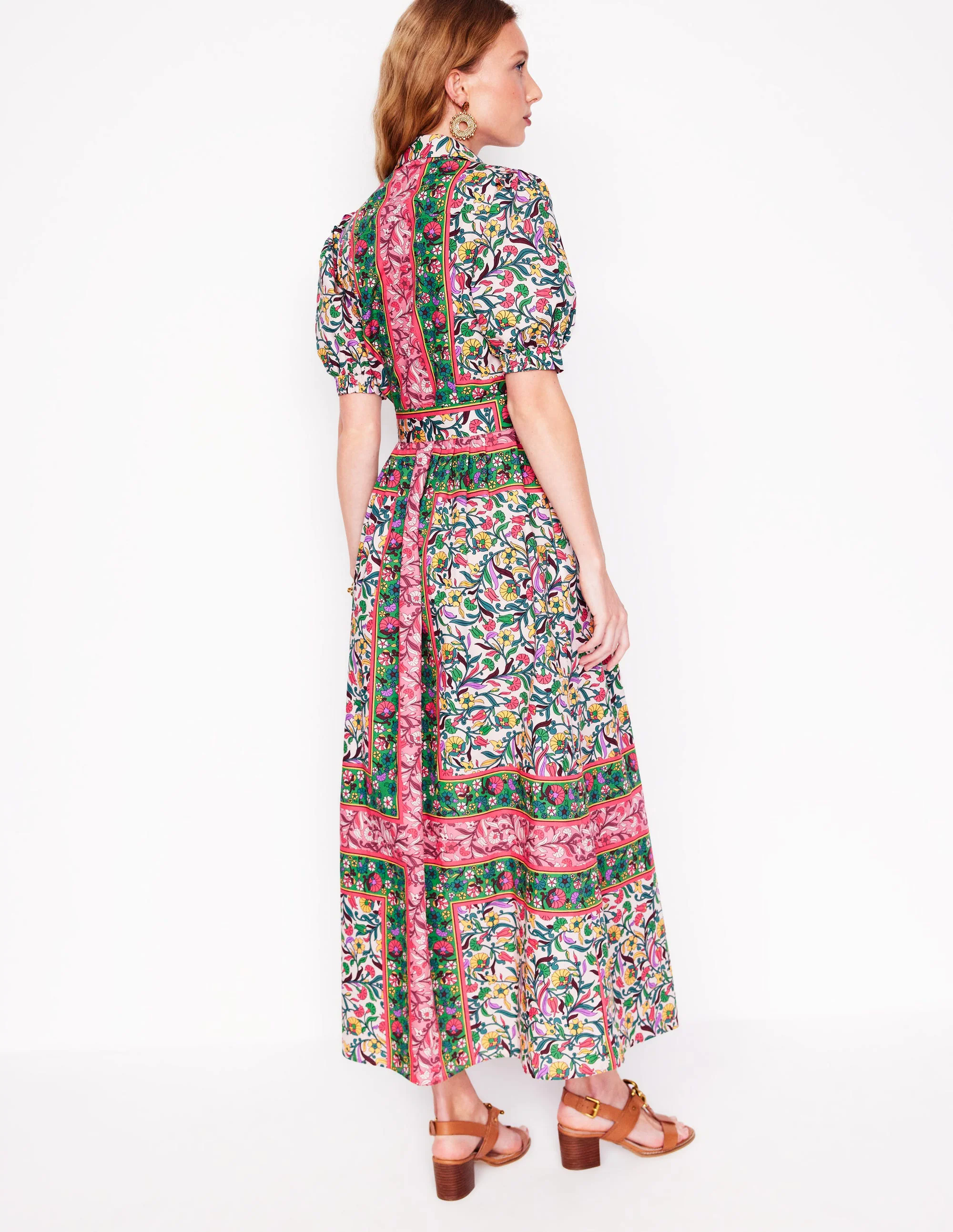  Maxi Shirt Dress-Multi, Enchanting Vine