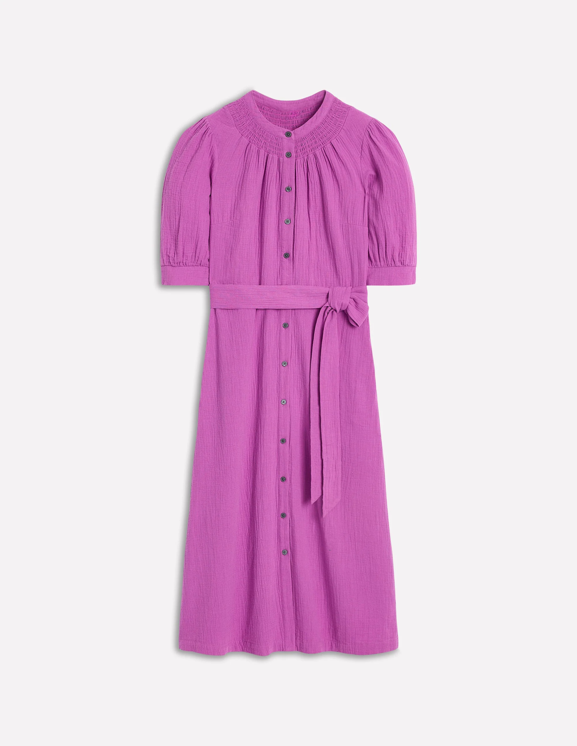 Double Cloth Midi Dress-Foxglove Purple