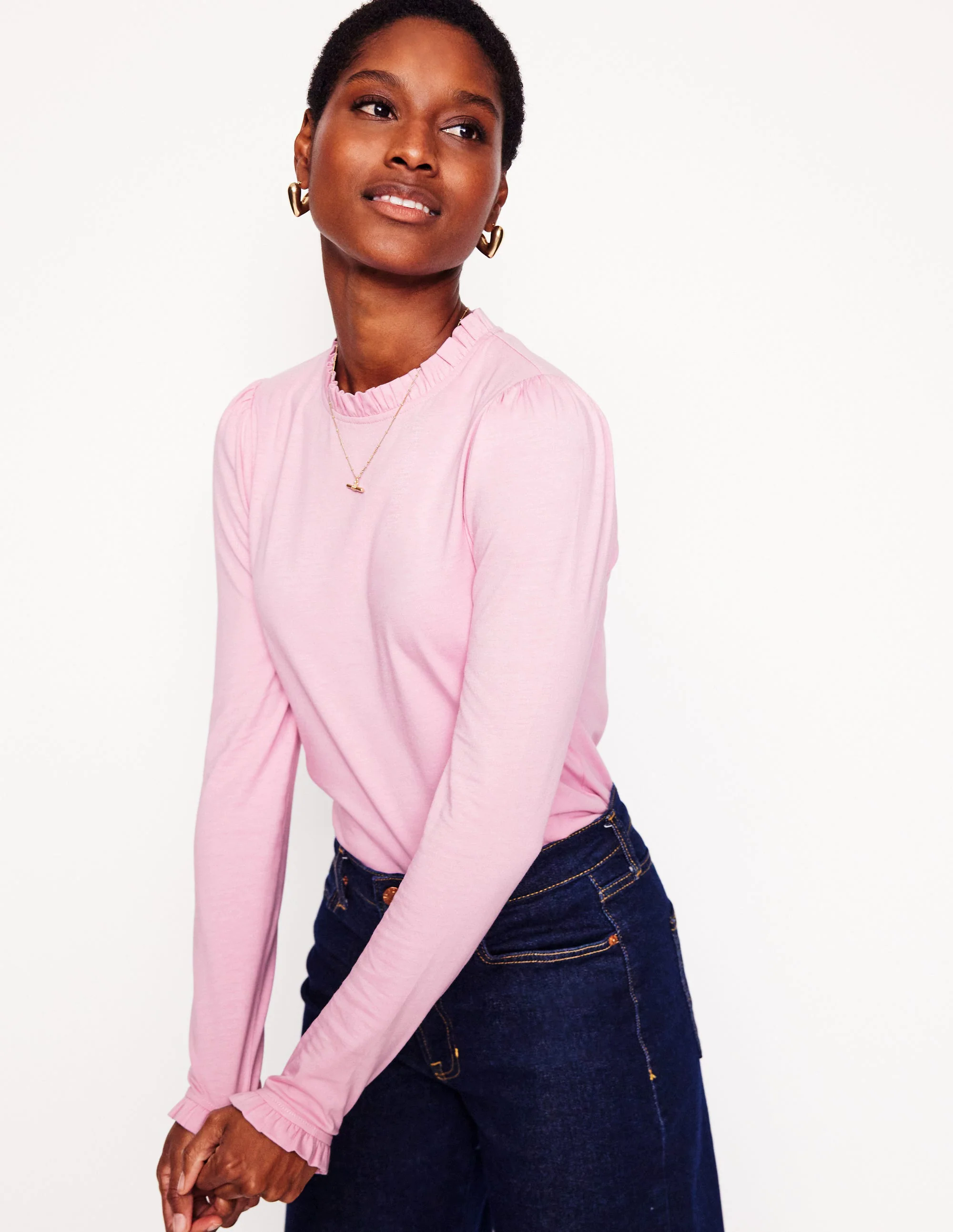 Supersoft Frill Detail Top-Soft Lavender Supersoft Frill Detail Top-Soft Lavender