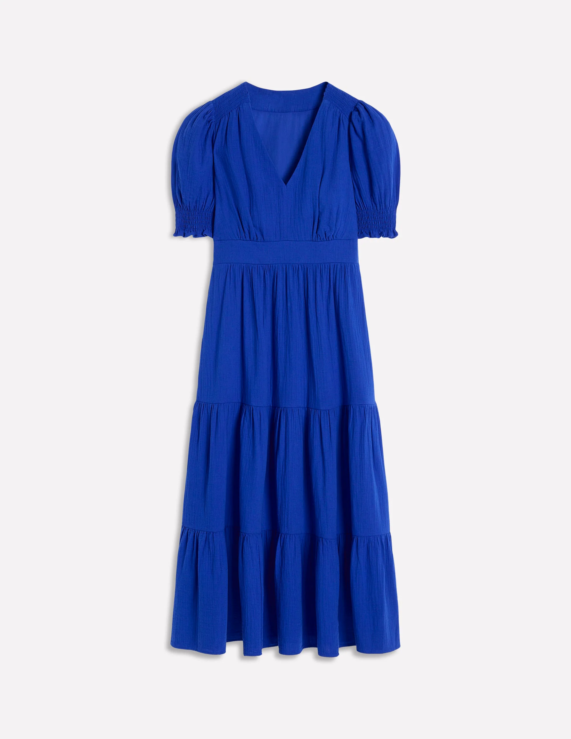  Double Cloth Midi Dress-Bright Blue