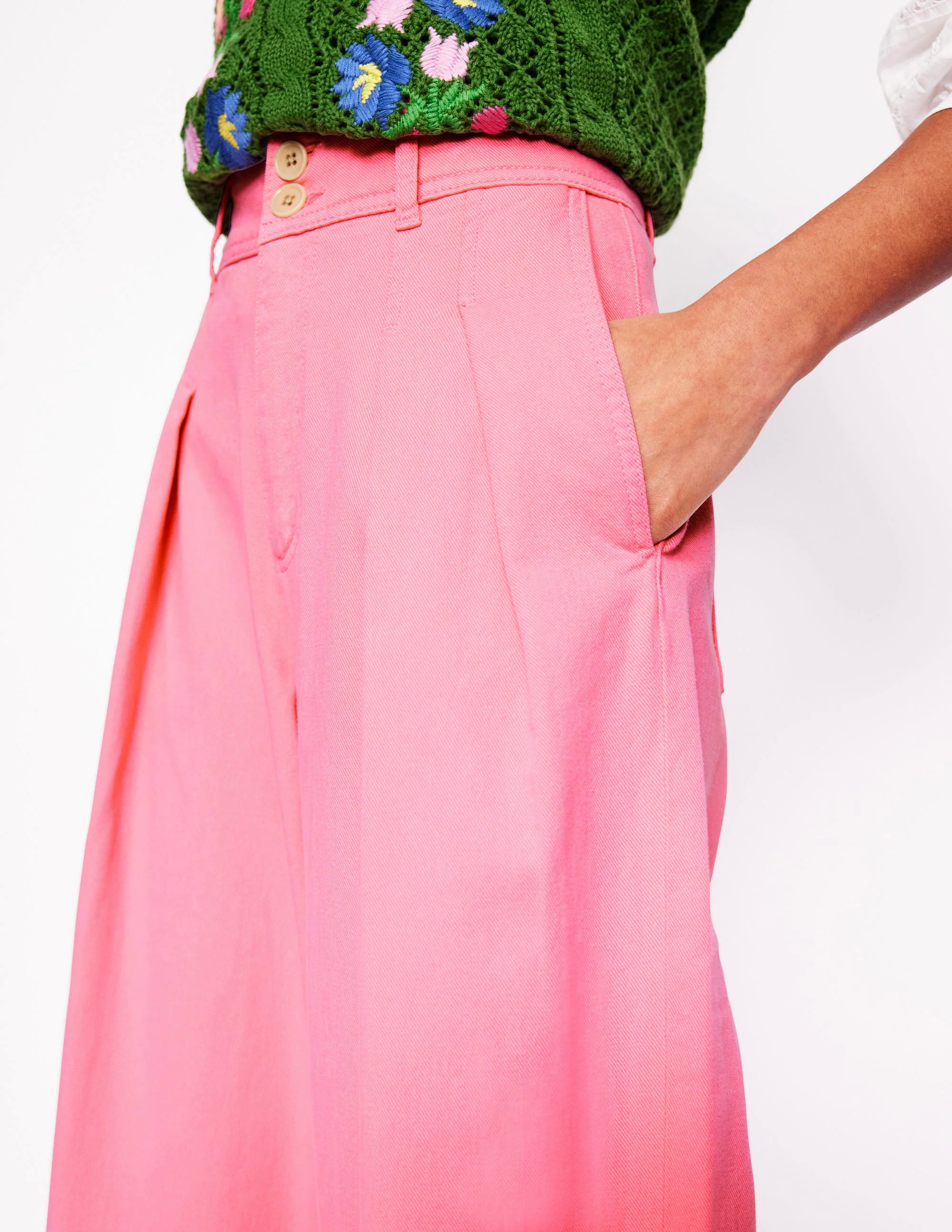  Wide Leg Pants-Pink Rose