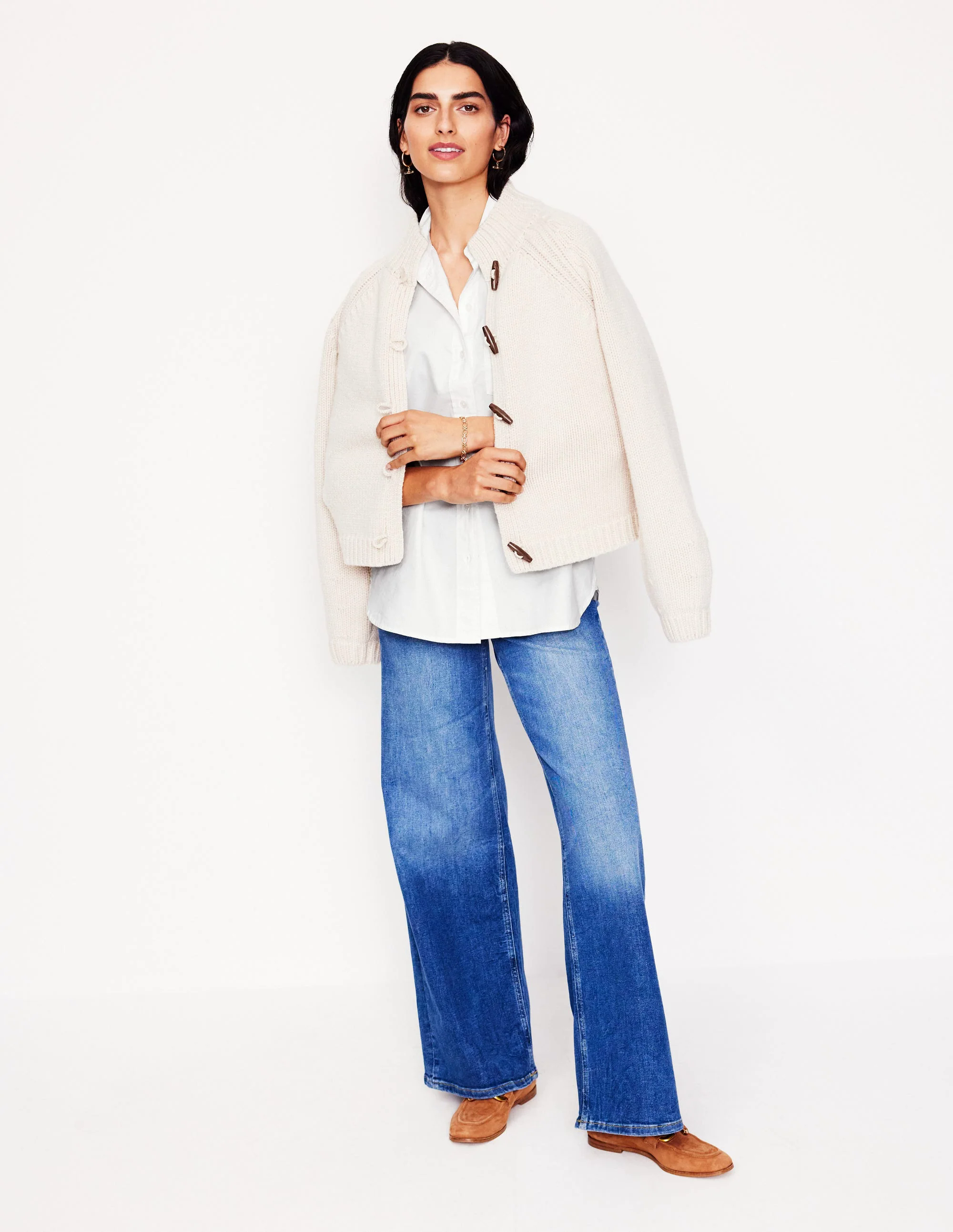 Relaxed Cotton Shirt-White Oxford