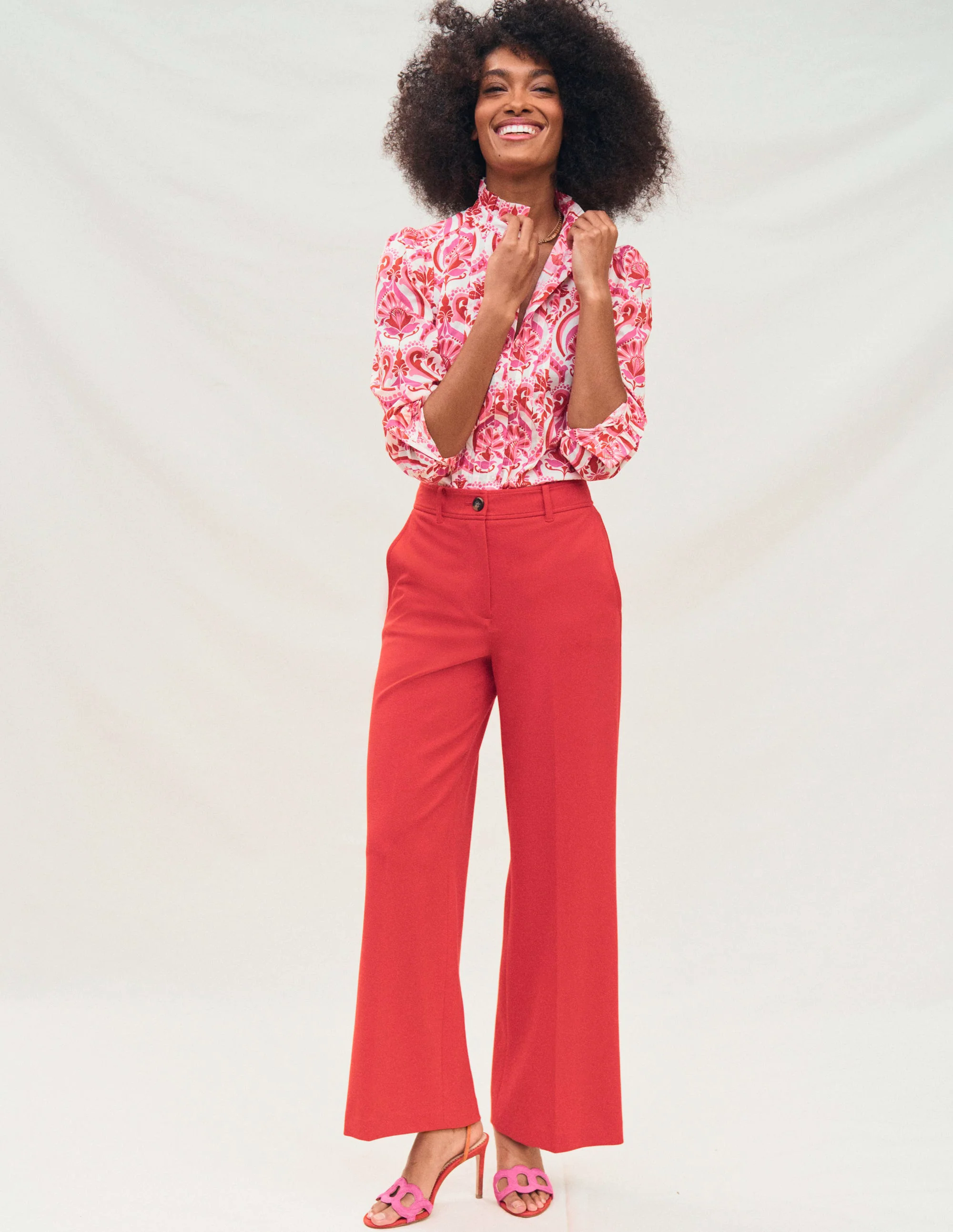 Cropped Ponte Pants-Hot Pepper Cropped Ponte Pants-Hot Pepper