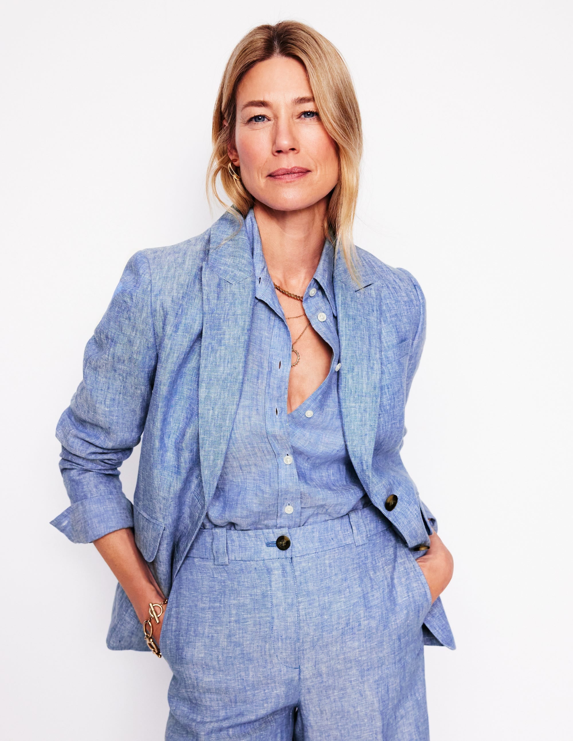 Stamford Linen Blazer-Chambray Stamford Linen Blazer-Chambray