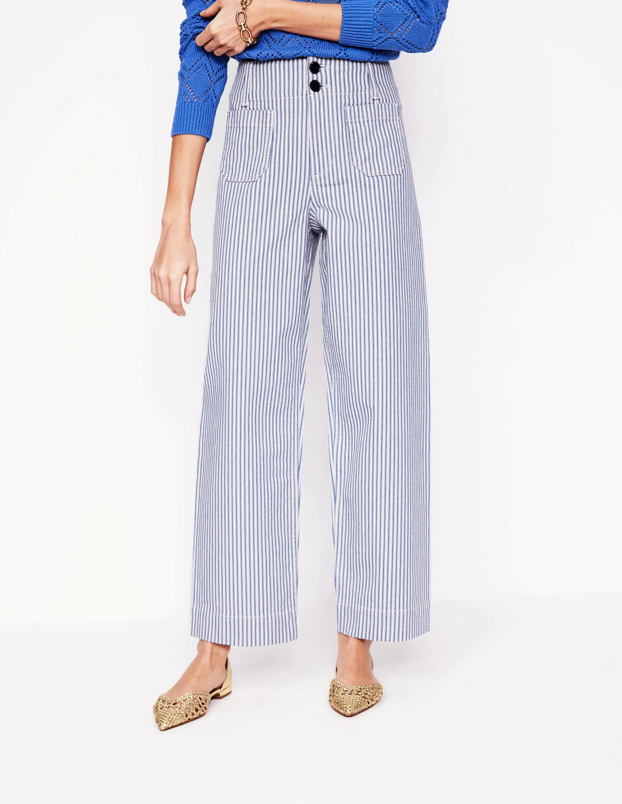  Patch Pocket Pants-Ticking Stripe