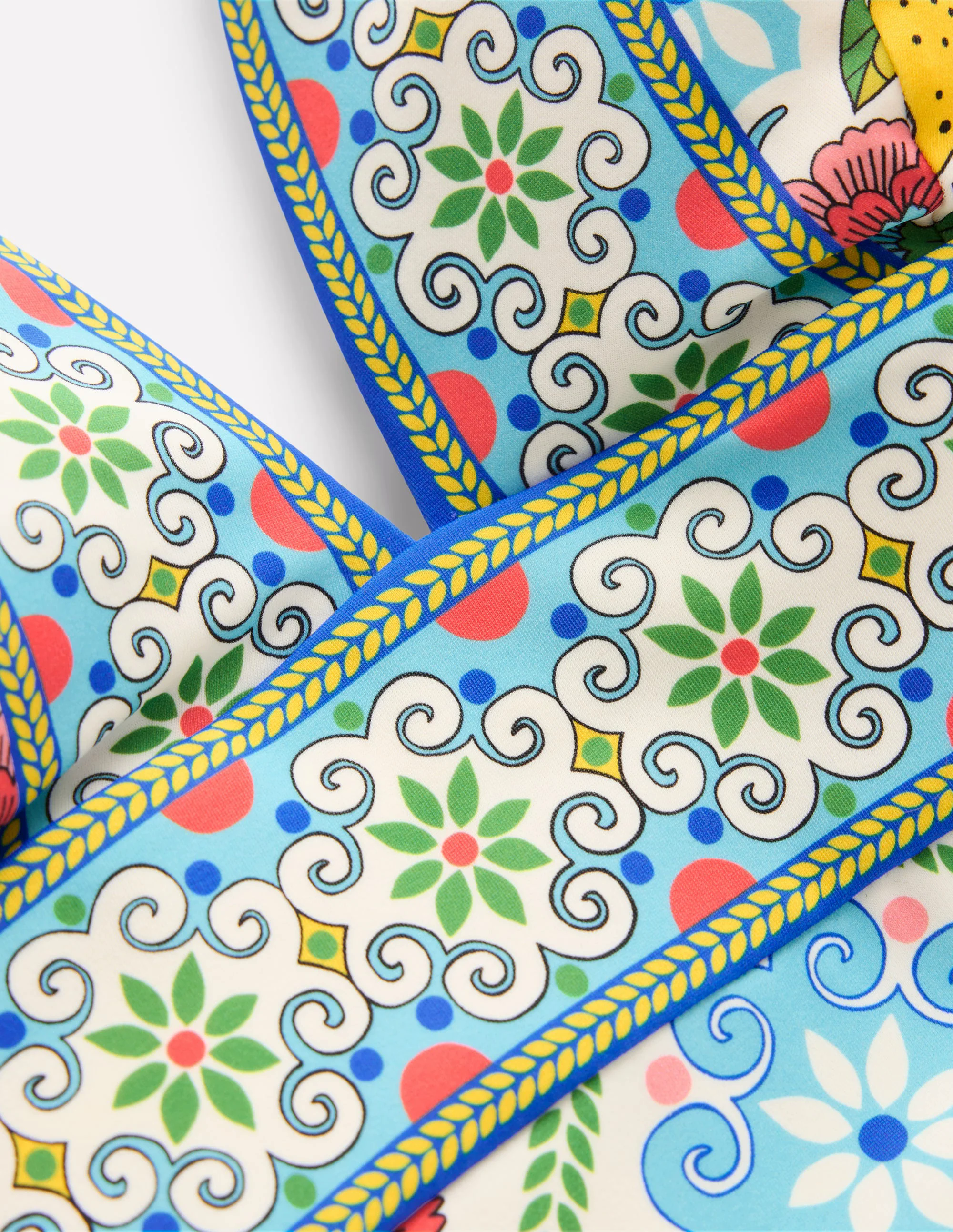 V-Neck Swimsuit-Multi, Citrus Vine Tile