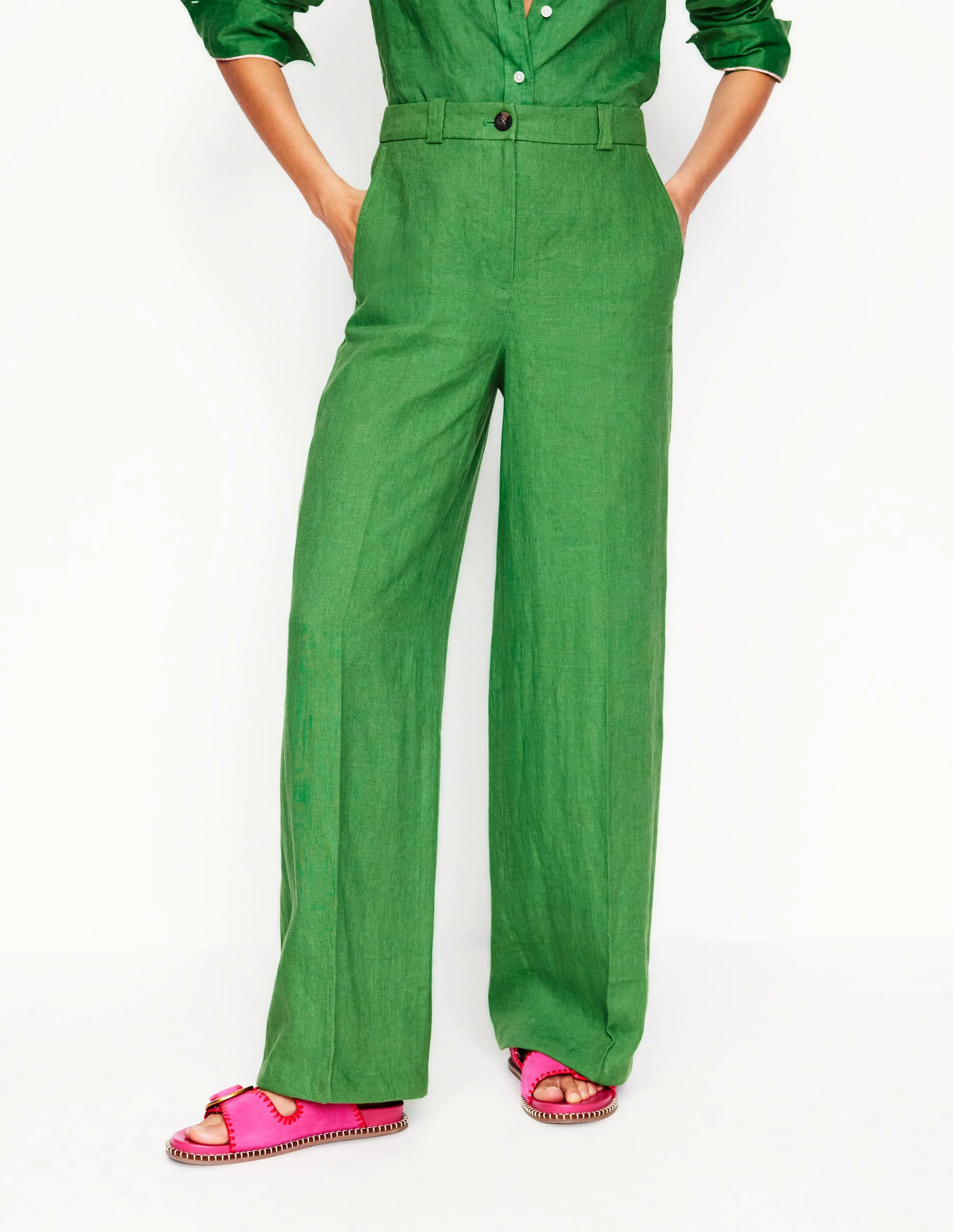 Westbourne Linen Pants-Paradise Green Westbourne Linen Pants-Paradise Green