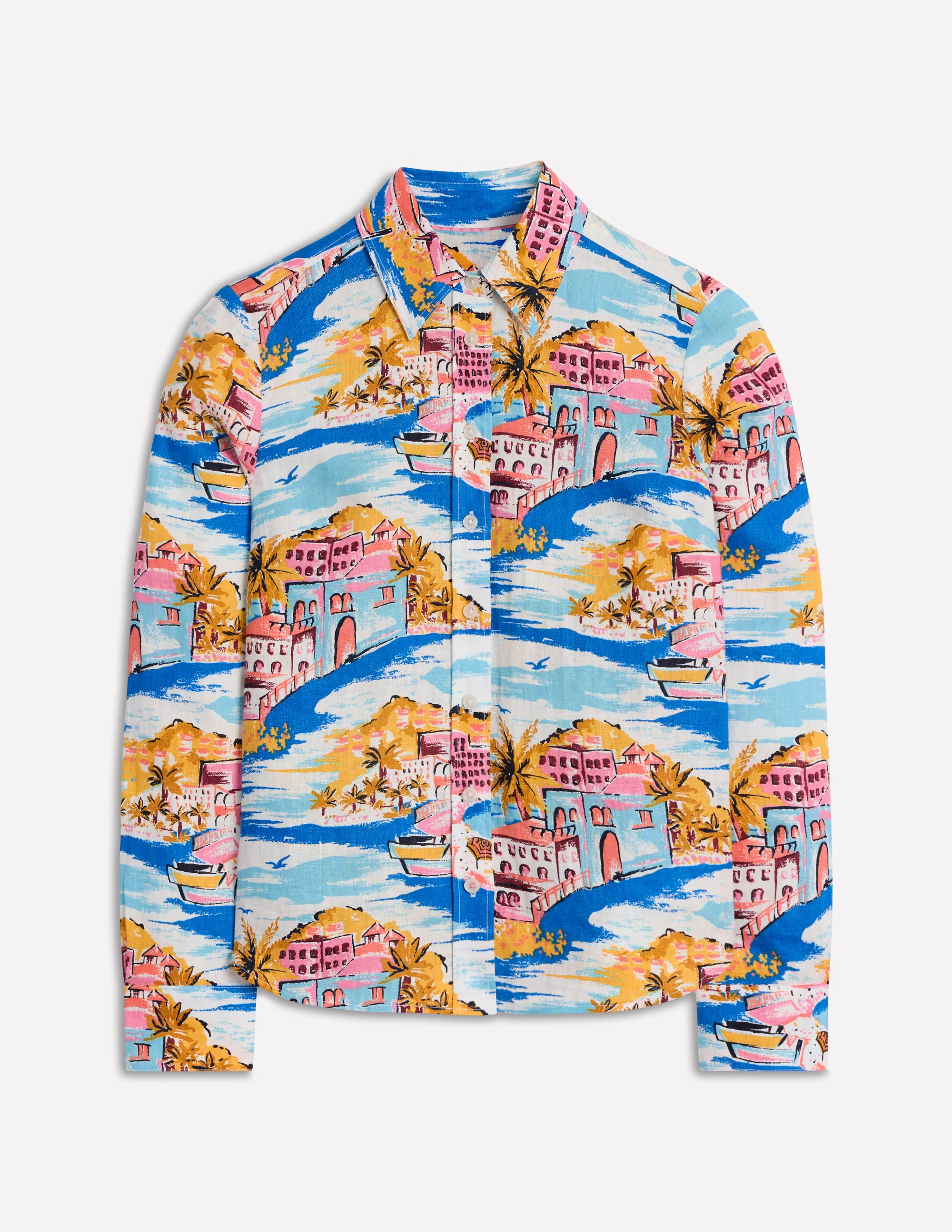  Linen Shirt-Multi, Paradise Bay