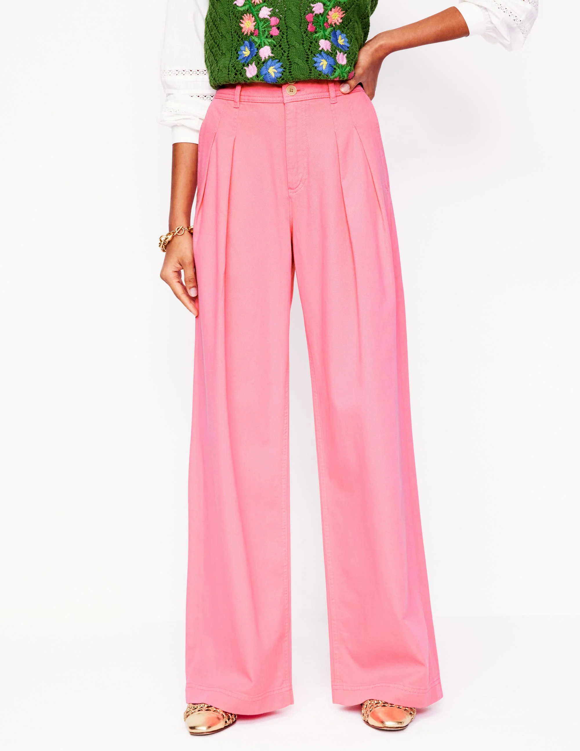  Wide Leg Pants-Pink Rose