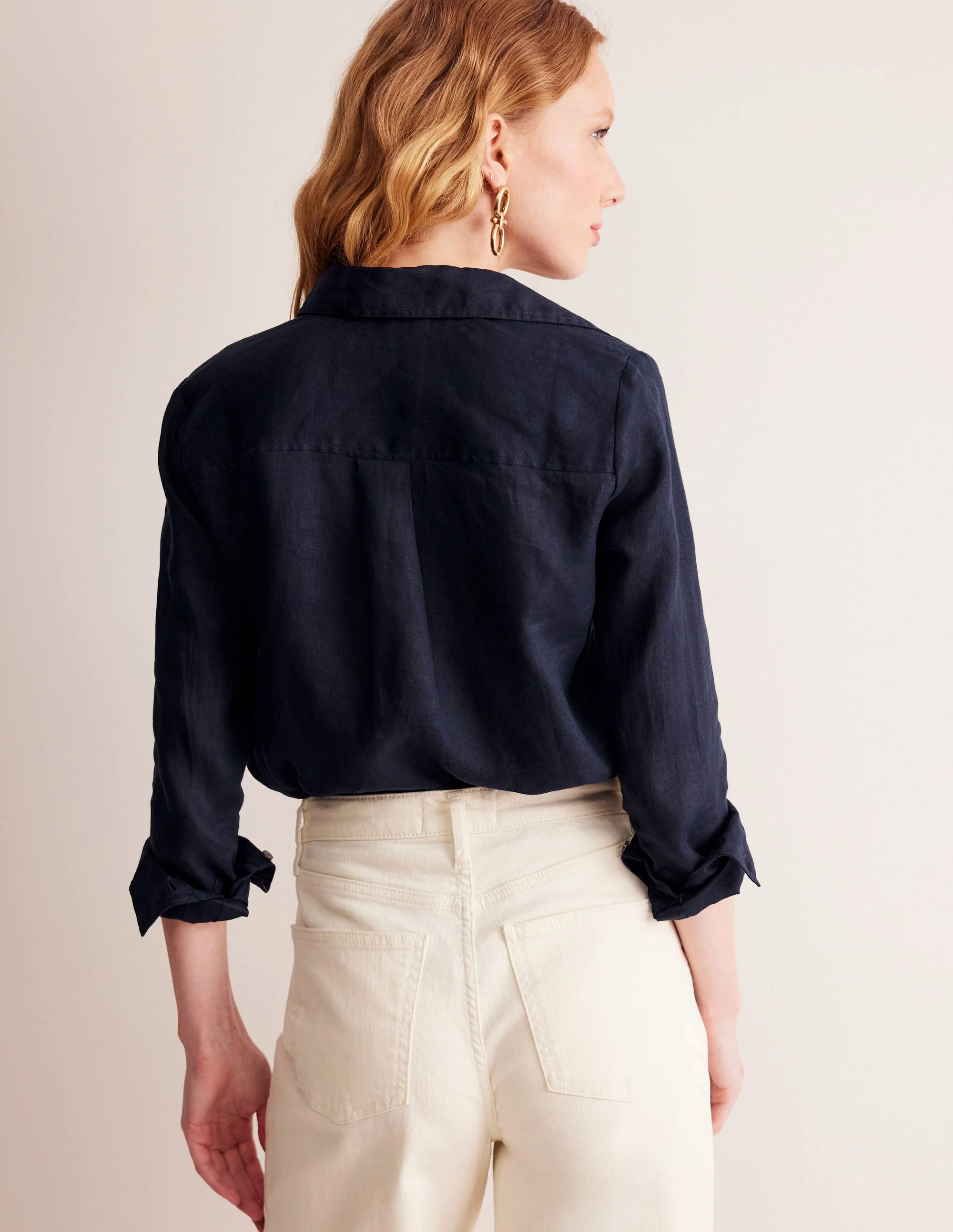 Linen Shirt-Navy