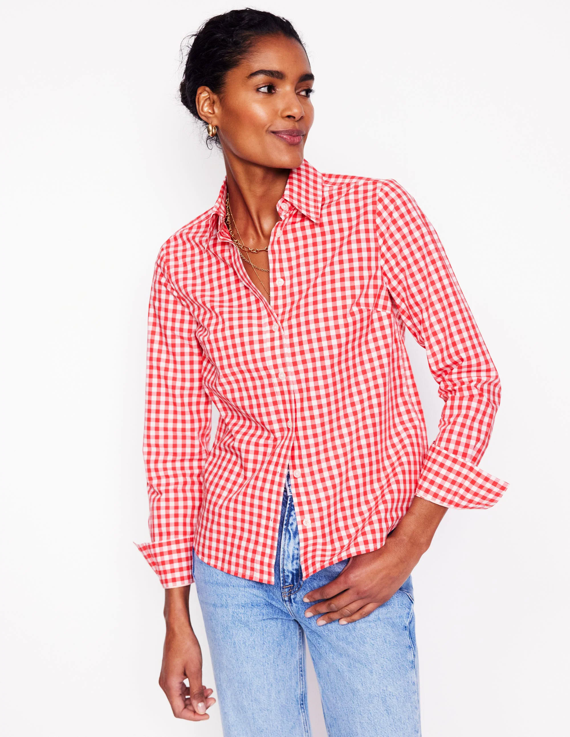  Cotton Shirt-Jam Red Gingham