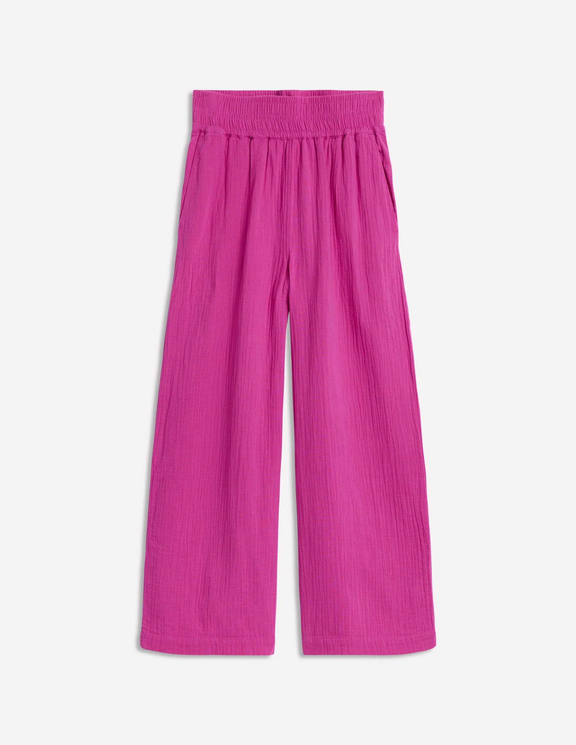 Cropped Double Cloth Pants-Cosmos Pink Cropped Double Cloth Pants-Cosmos Pink