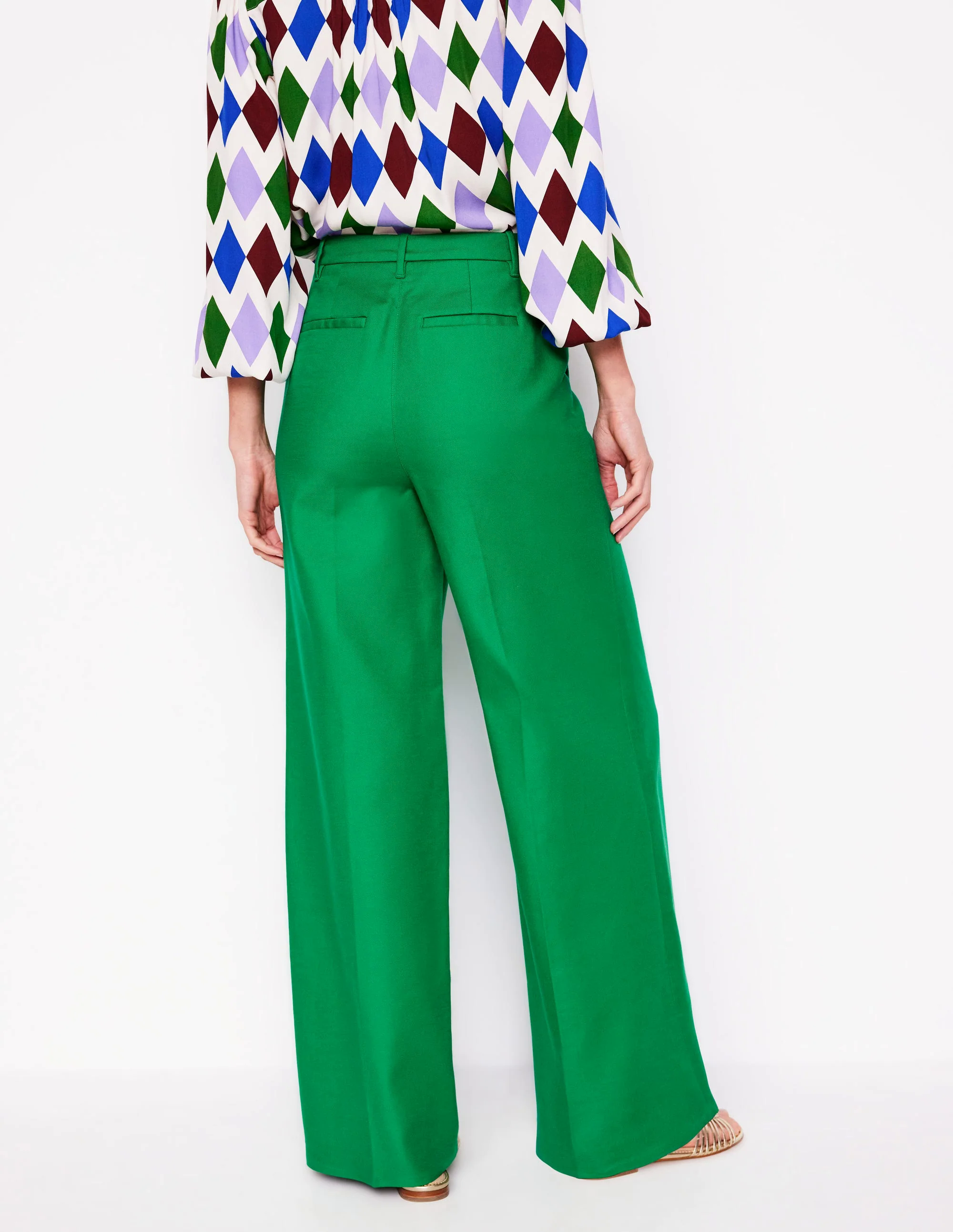 Wide Flare Pants-Rich Emerald Wide Flare Pants-Rich Emerald
