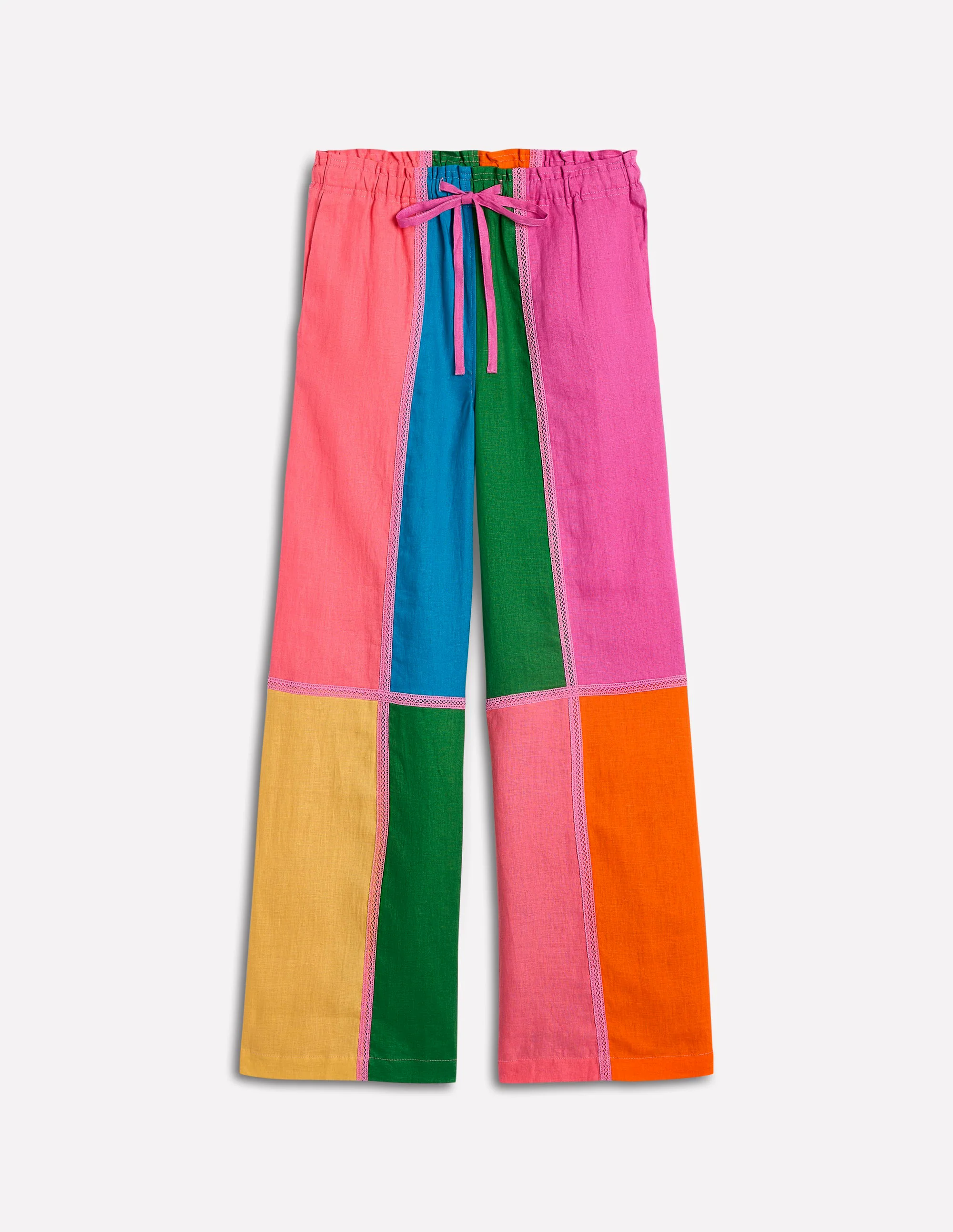 Islington Linen Pants-Multi Colourblock Islington Linen Pants-Multi Colourblock