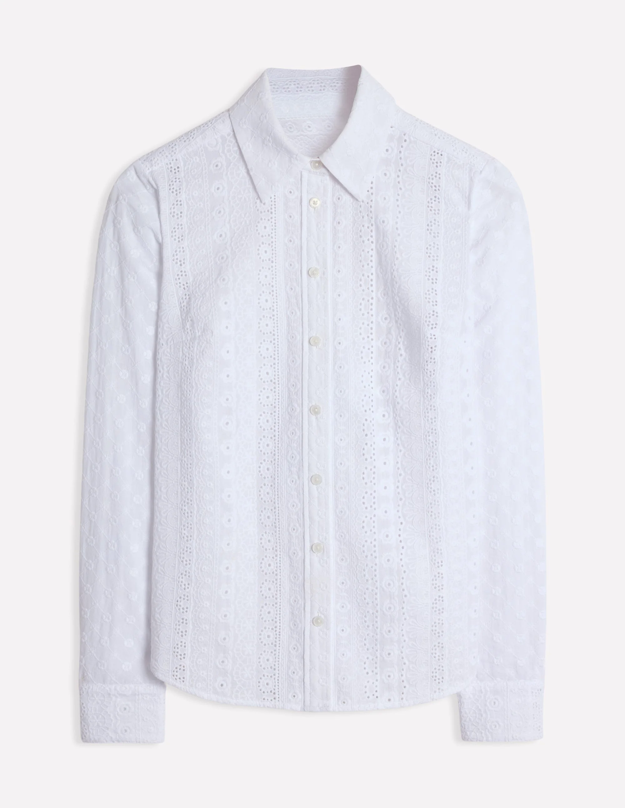  Fabric Interest Shirt-White