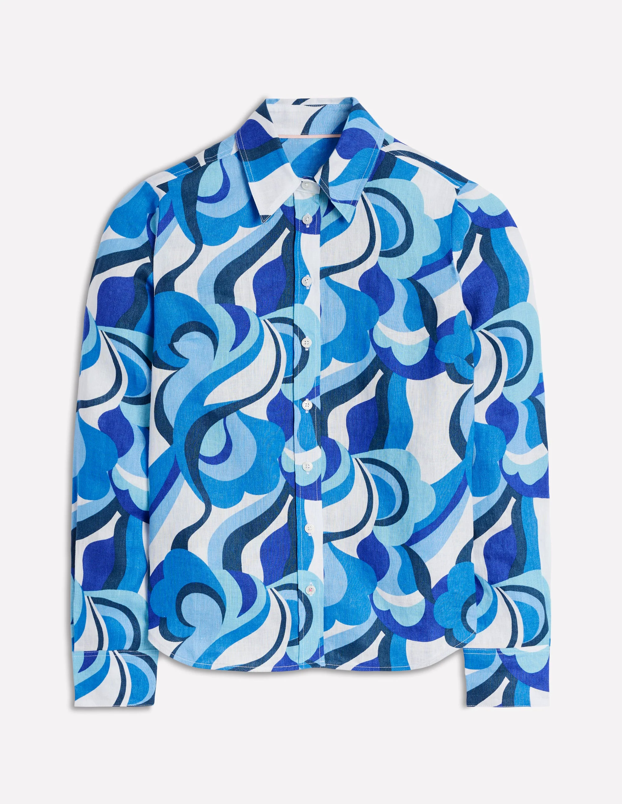 Linen Shirt-Multi Abstract Swirl