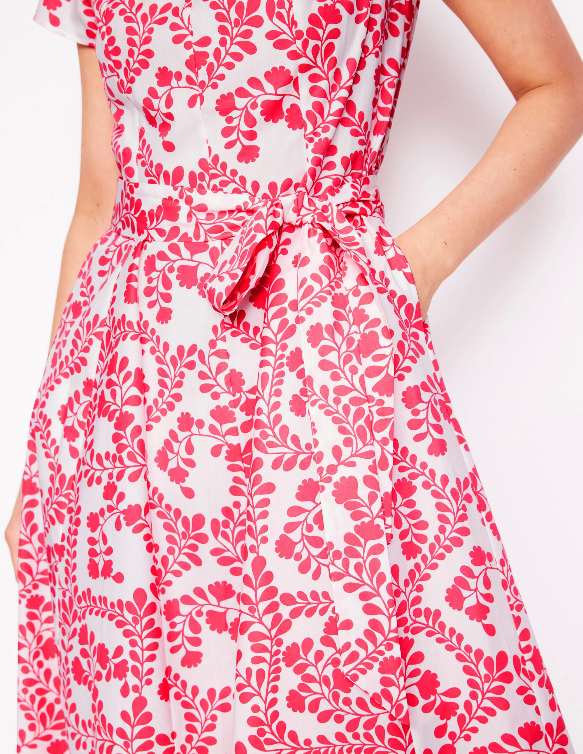 Imo Cotton Short Dress-lvory, Vine Silhouette Imo Cotton Short Dress-lvory, Vine Silhouette