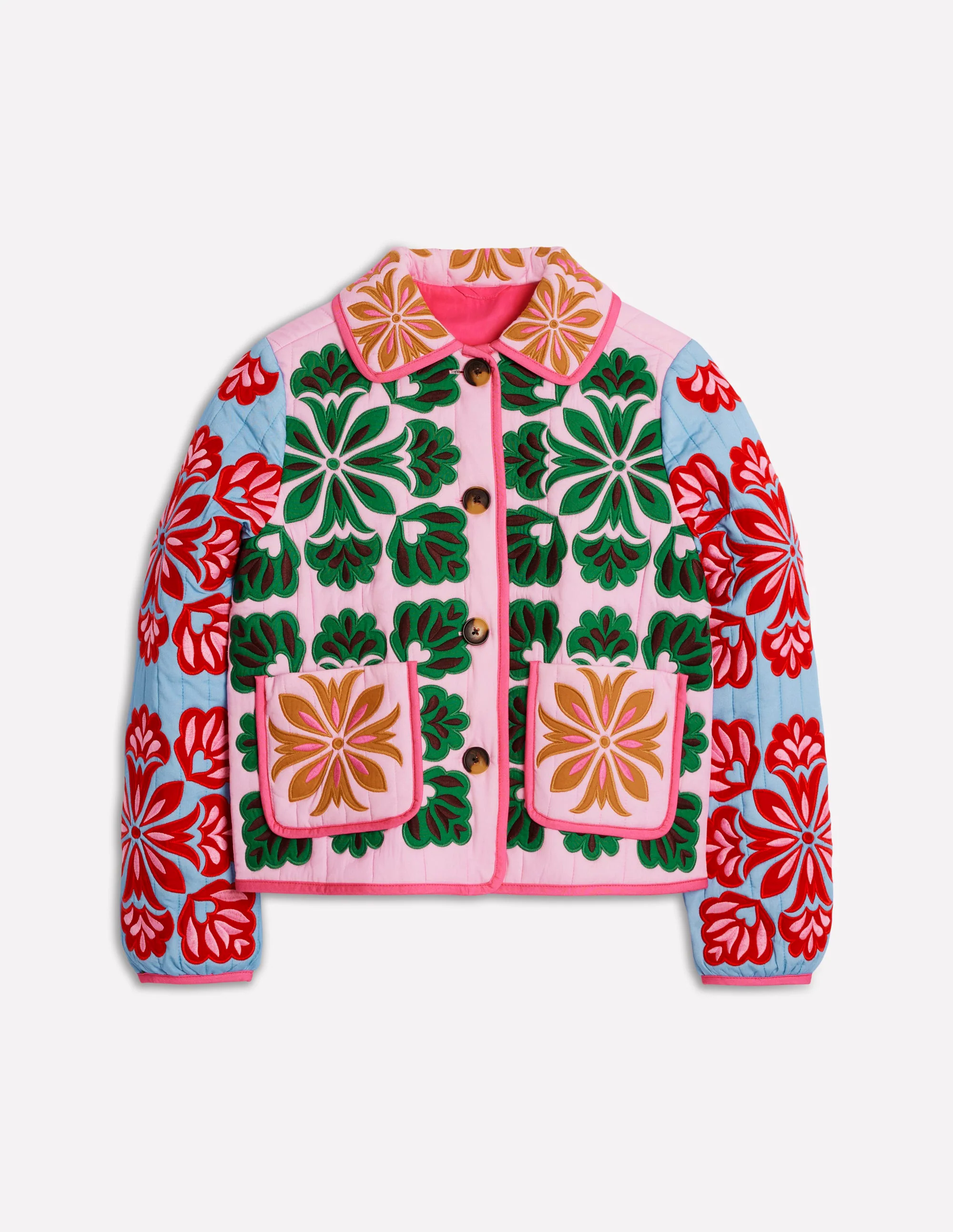 Fitzrovia Embroidered Jacket-Multi Applique