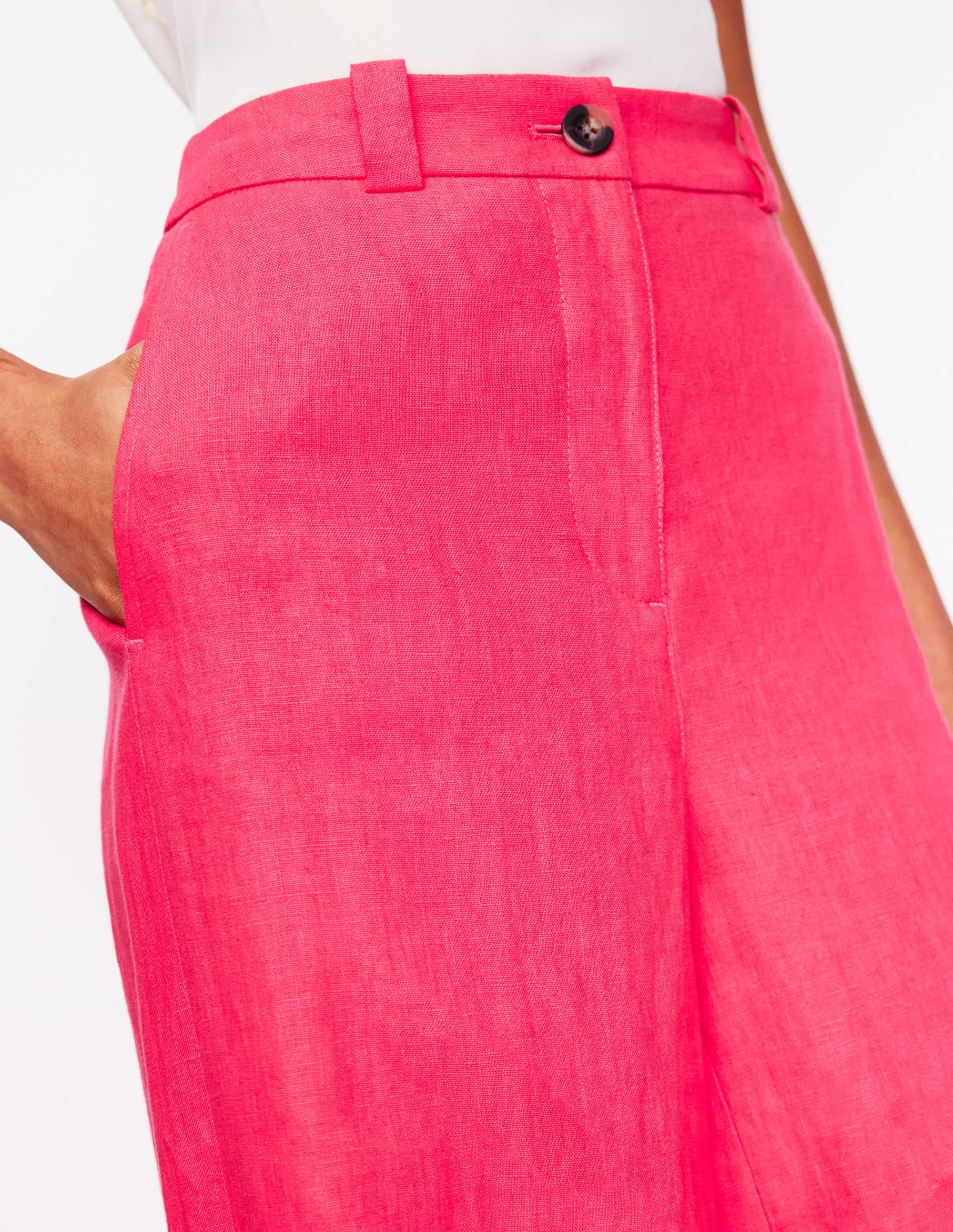 Westbourne Linen Pants-Camelia Pink Westbourne Linen Pants-Camelia Pink